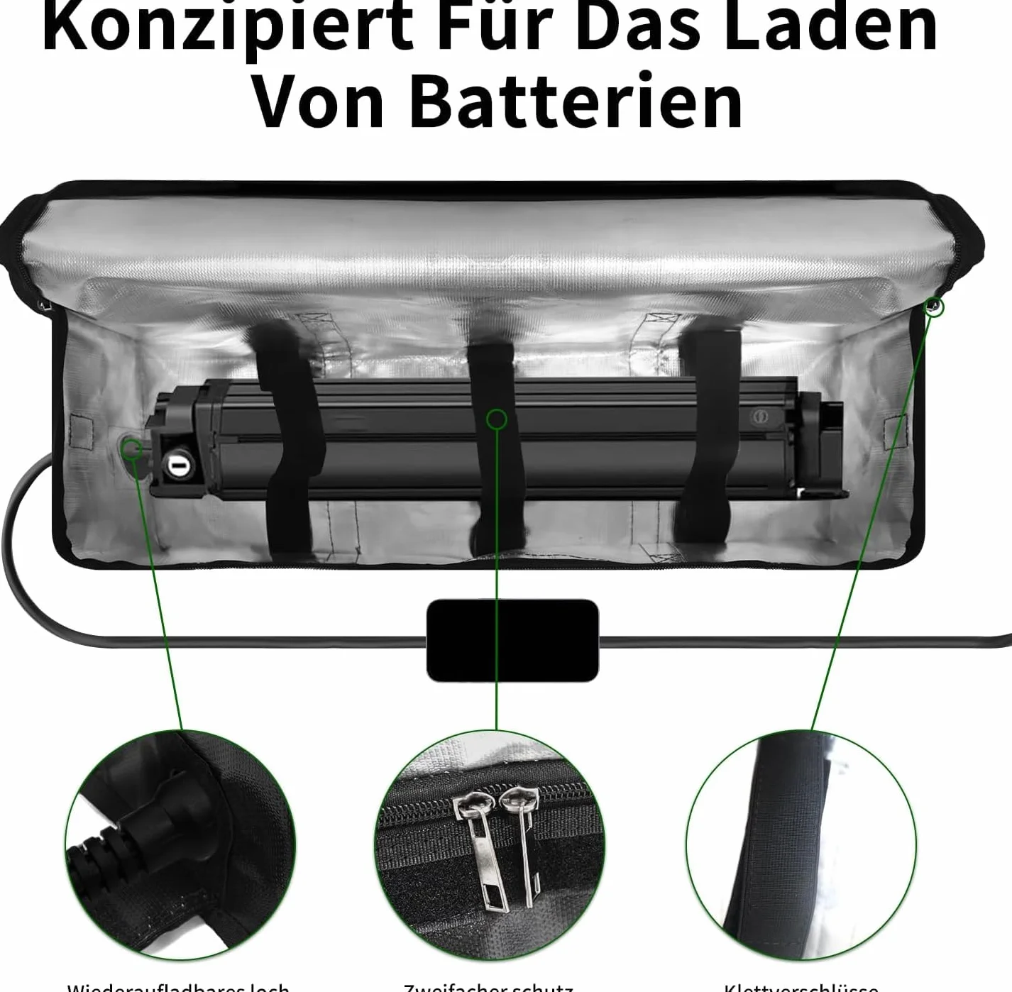 Torba na akumulator Ebike wodoszczelna i odporna na wybuchy, 8-warstwowa, ognioodporna torba do 1800°C, pokrowiec ochronny na akumulator Ebike Lipo Safe Bag do przechowywania, transportu i