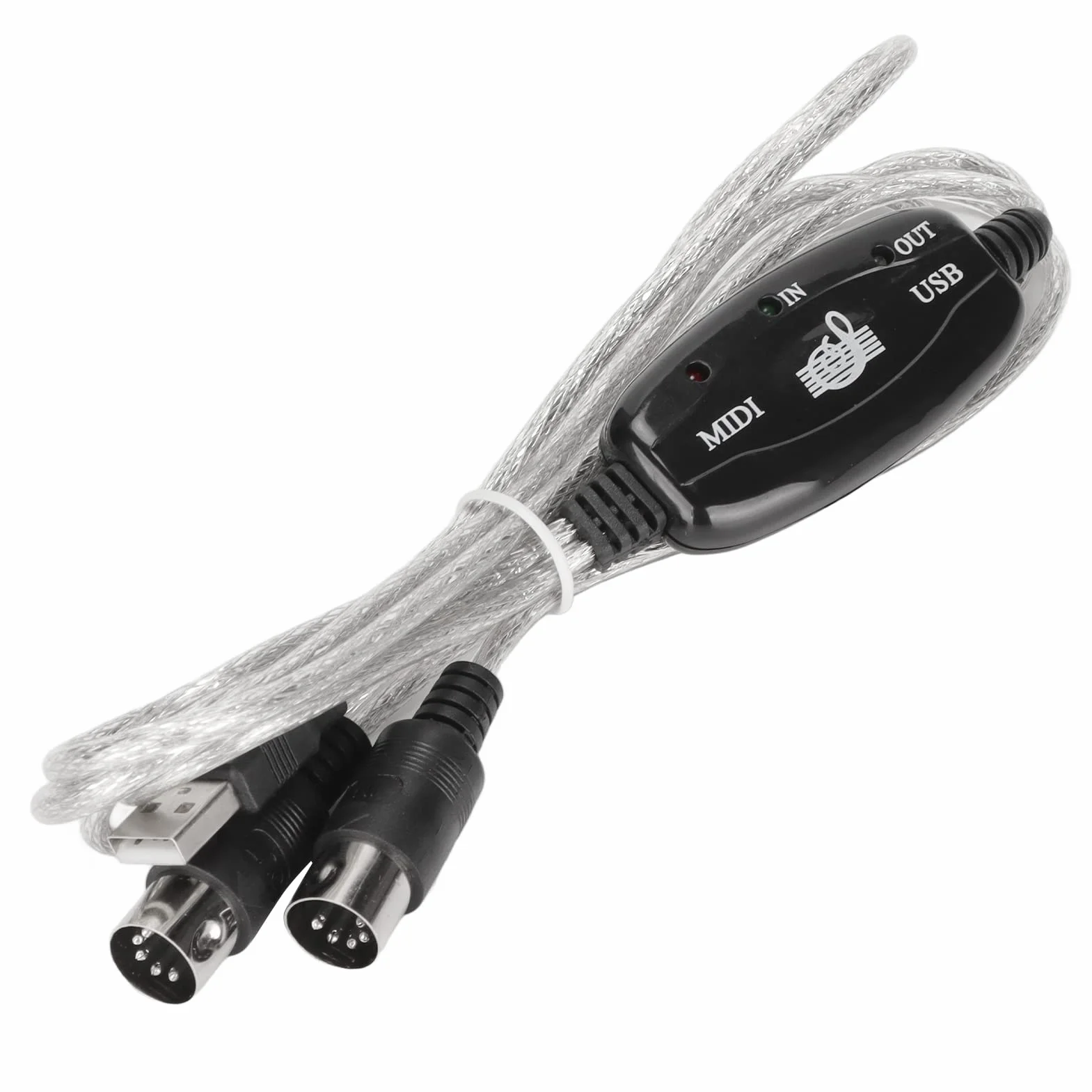 Kabel MIDI na USB Konwerter PC na Syntezator Studio Muzyczne Klawiatura Interfejs Kabel Wtyczka Kontroler Kabel Adaptera 16 Kanałów Komputer Laptop Wsparcie i Mac.