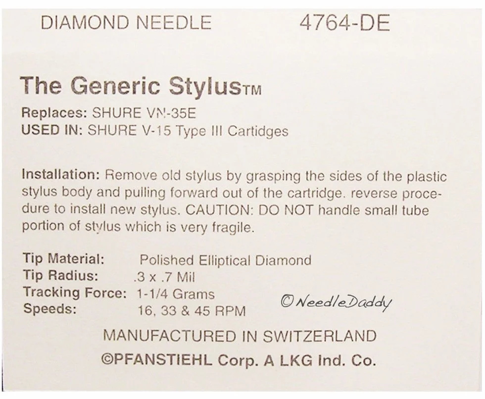 NEW TURNTABLE NEEDLE FOR SHURE V15 typ III VN35E VN35HE VN35MR V15/III V15III