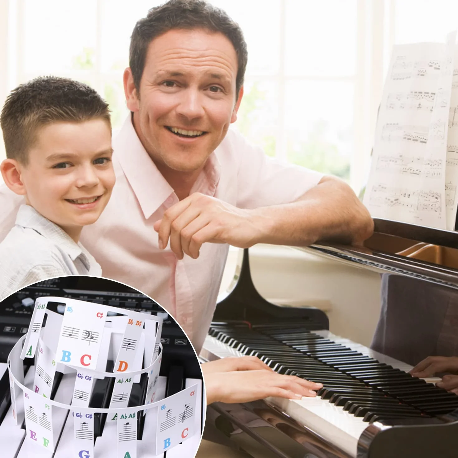 88 kluczy naklejki z nutami na klawisze fortepianowe, naklejki na klawisze fortepianowe, dla początkujących, dzieci i dorosłych