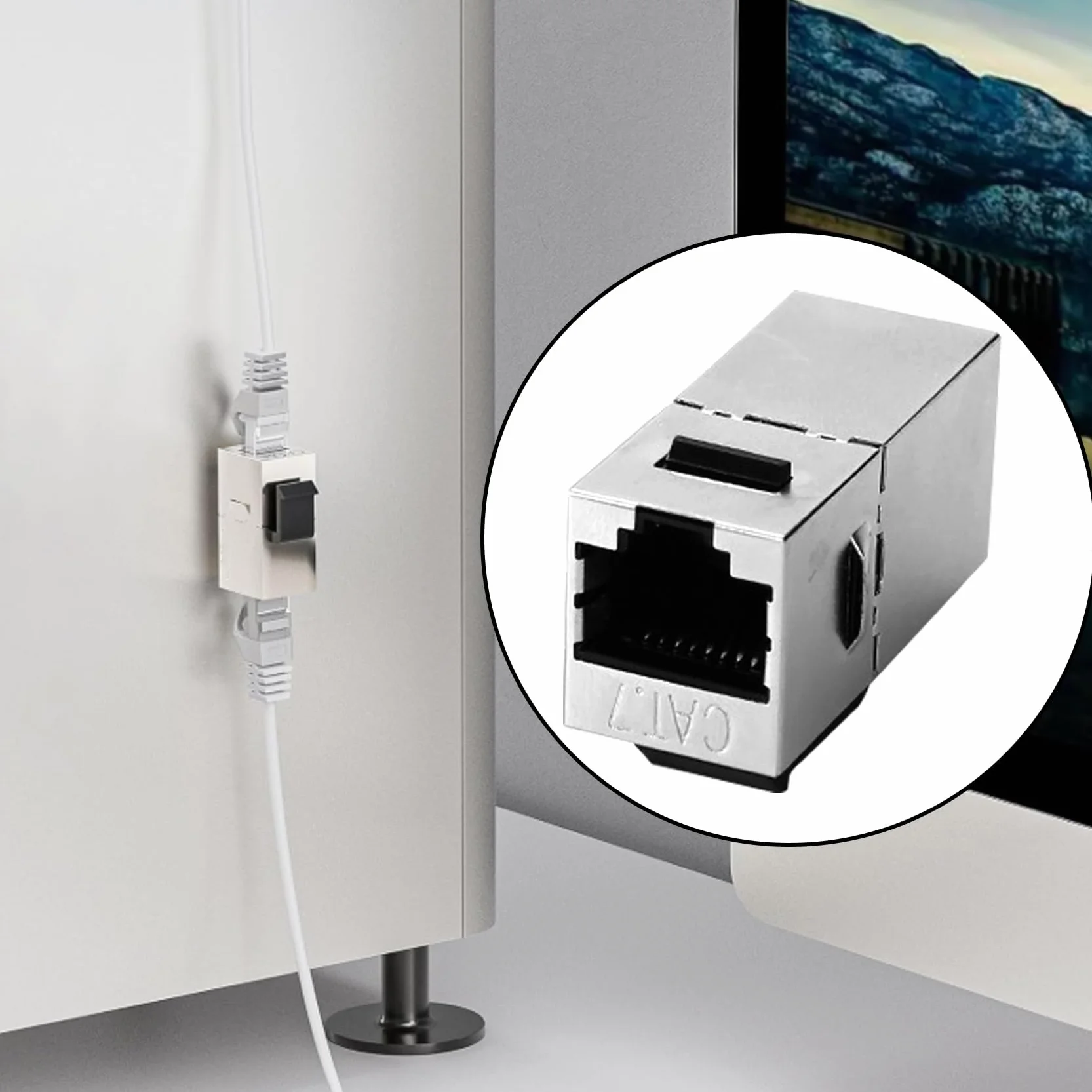 ANBOO Keystone moduł RJ45, 5 sztuk, złącze Cat 7, ekranowane, 10 Gbps, złącze Ethernet do panelu krosowego, gniazdo sieciowe, podtynkowe, kompatybilne z Cat6/Cat5e