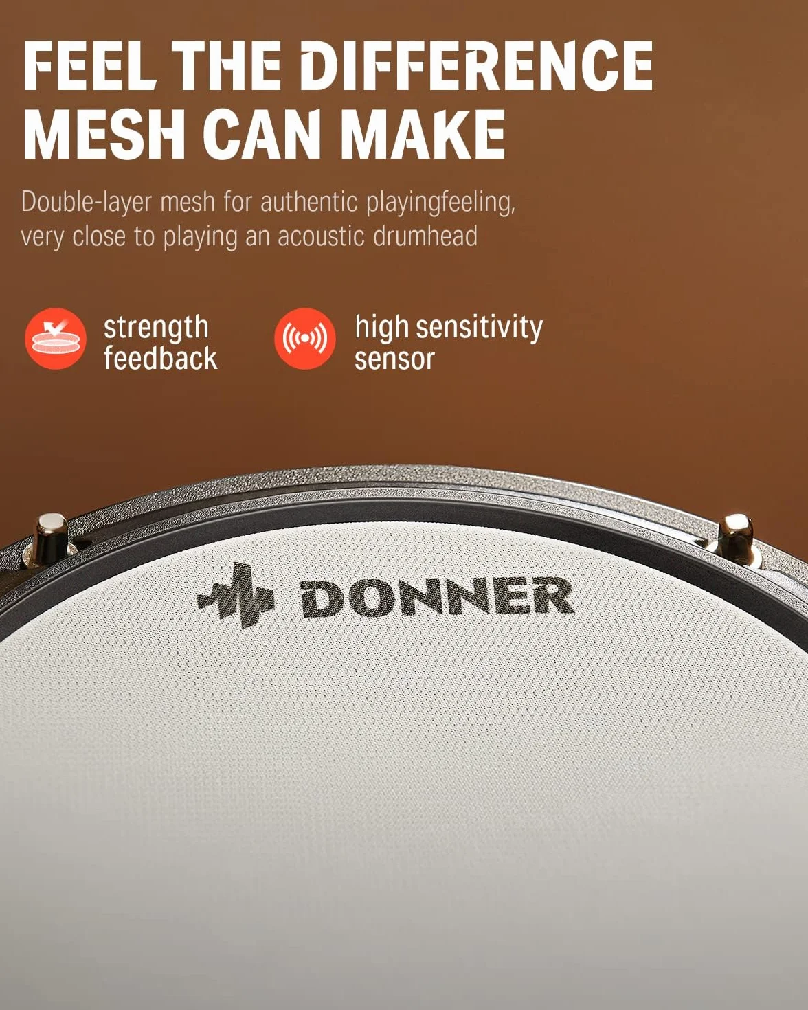 Donner DED-80 7 sztuk muzycznych perkusyjnych elektroniki z naszywkami z siatki, 180 dźwięków, Drum Throne, Headphone, Sticks, Kids Christmas Birthday Gift, 40 Melodics Lessons