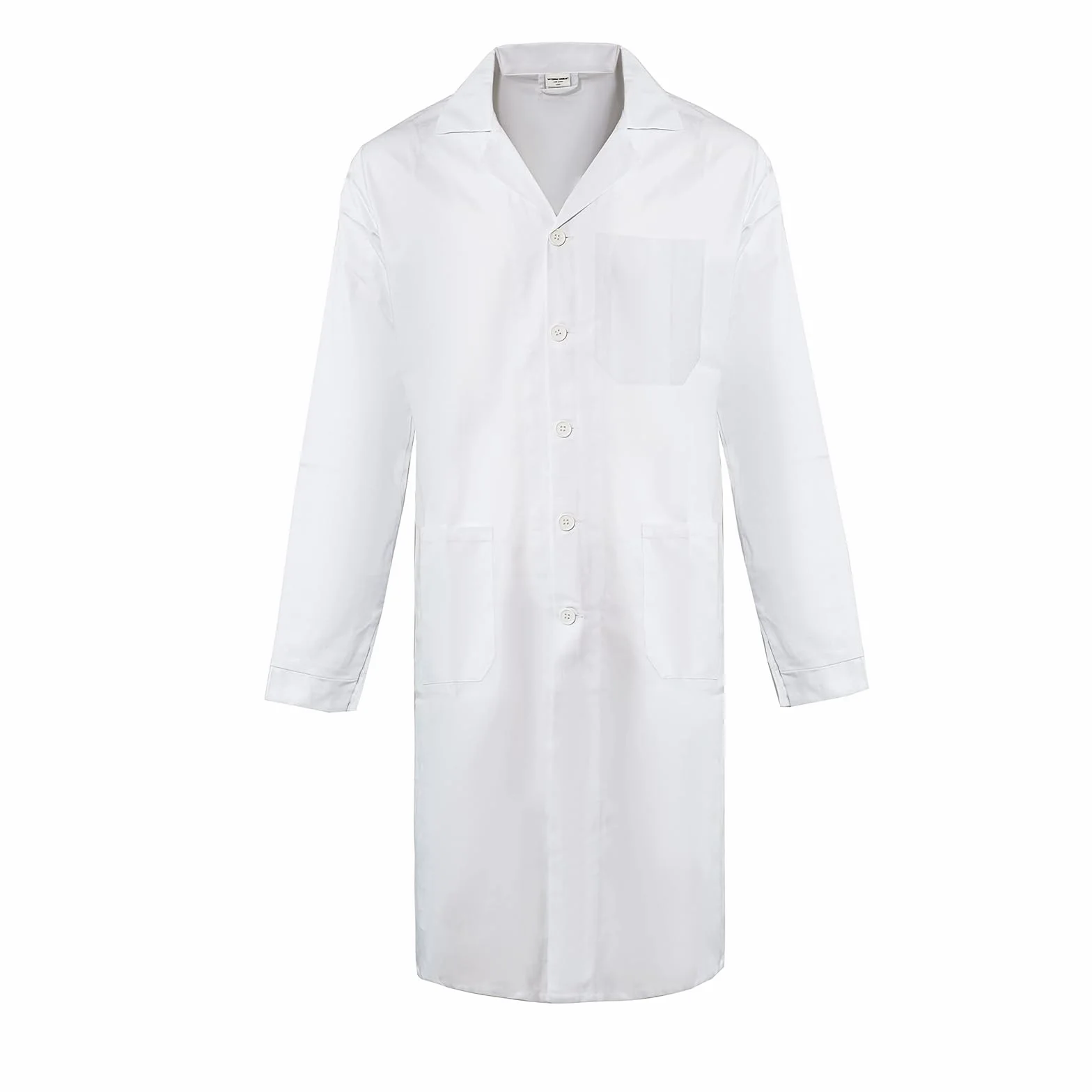 WORK IDEA Męski damski fartuch laboratoryjny, 100% bawełna, fartuch laboratoryjny, fartuch lekarski