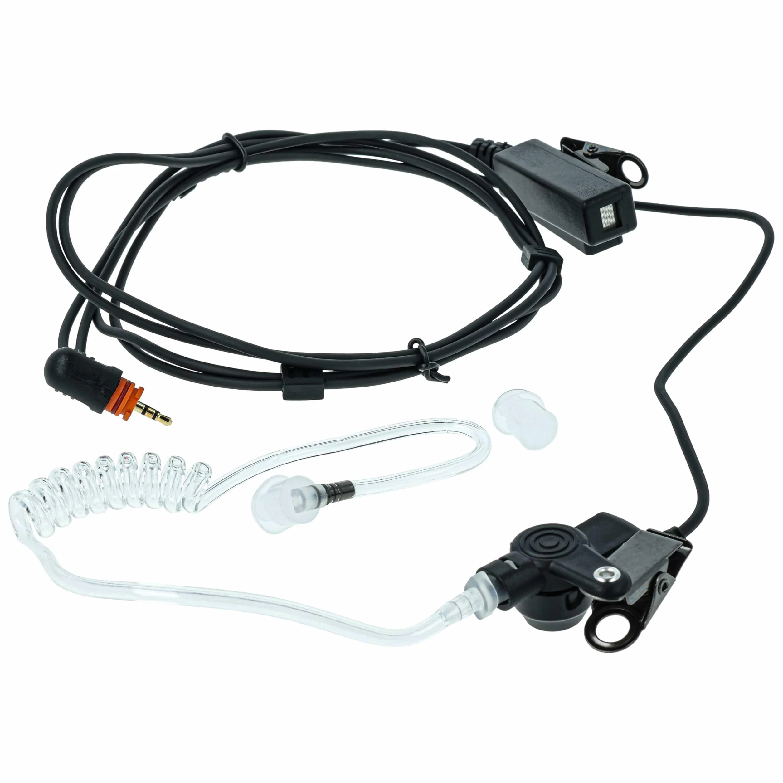 vhbw Zestaw słuchawkowy kompatybilny z Motorola SL7550, SL1K, SL4010, SL1600, SL4000, SL7500, SL1M krótkofalówka - przezroczysty, czarny