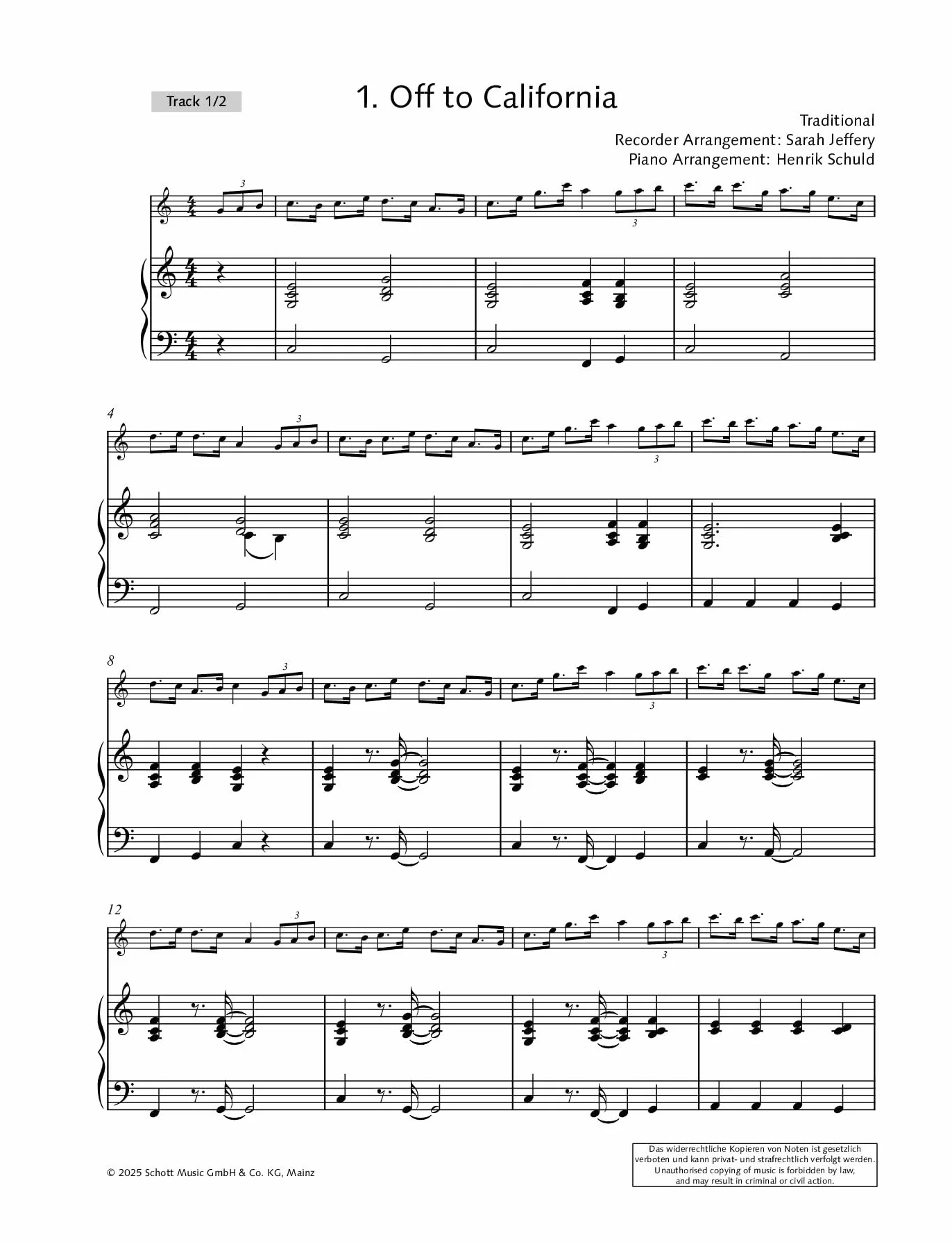 My Favourite Melodies: 14 Selected Pieces. alto recorder and piano.
