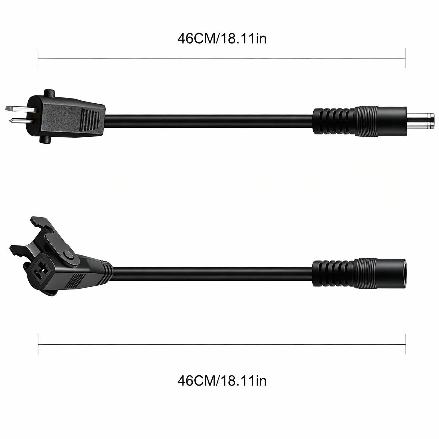 BaiDian DC Flat-Round kabel do elektrycznej leżanki, Linia konwersji Kabel - przedłużacz DC Złącze męskie-żeńskie 2,1 mm x 5,5 mm,Kabel zasilacza do elektrycznego krzesła pochyłego 29 V 2A