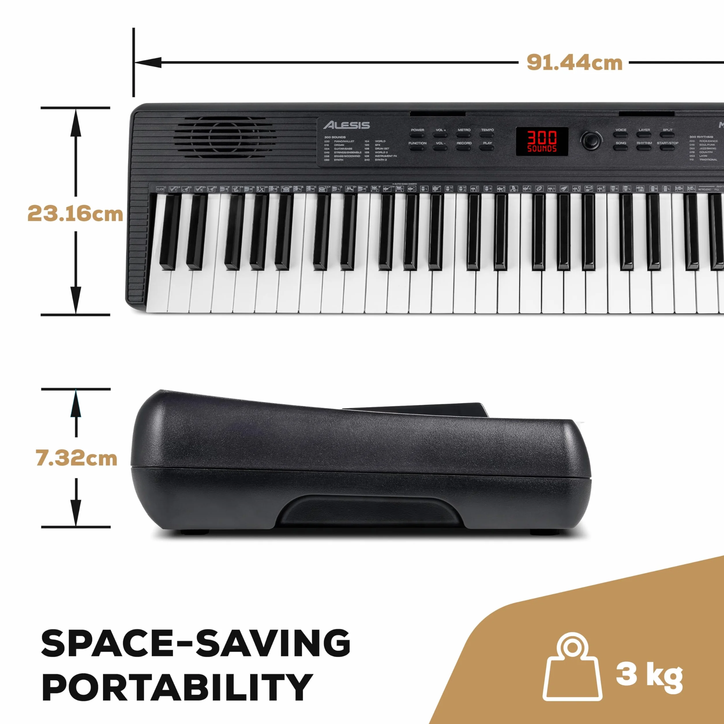 Alesis Melody 61 Pianino dla Początkujących 61 Klawiszy Głośniki Podpórka pod Nuty Tablet 300 Brzmień Lekcje Gry