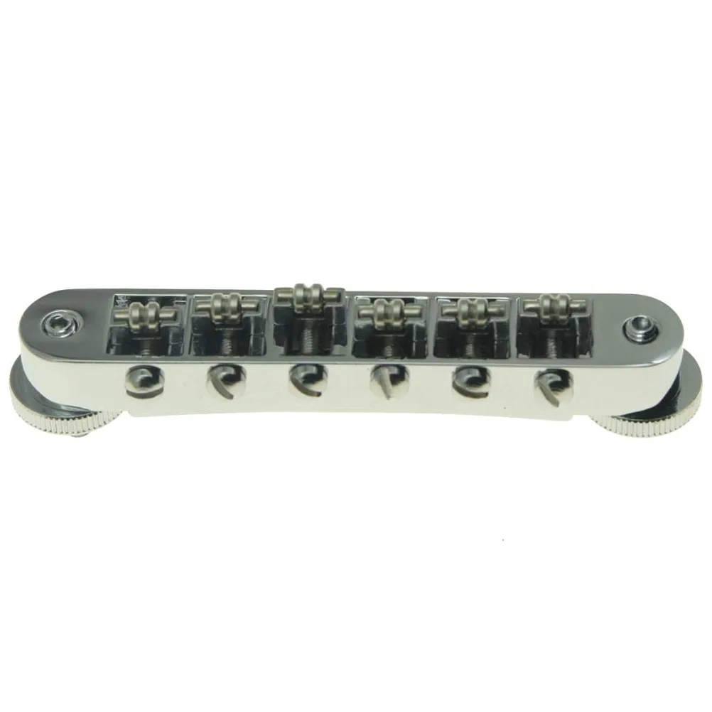 KAISH Chromowany rolkowy mostek siodełkowy Tune-O-Matic do gitary Les Paul, SG, ES Dot, Gretsch Bigsby z gwintowanymi słupkami M4