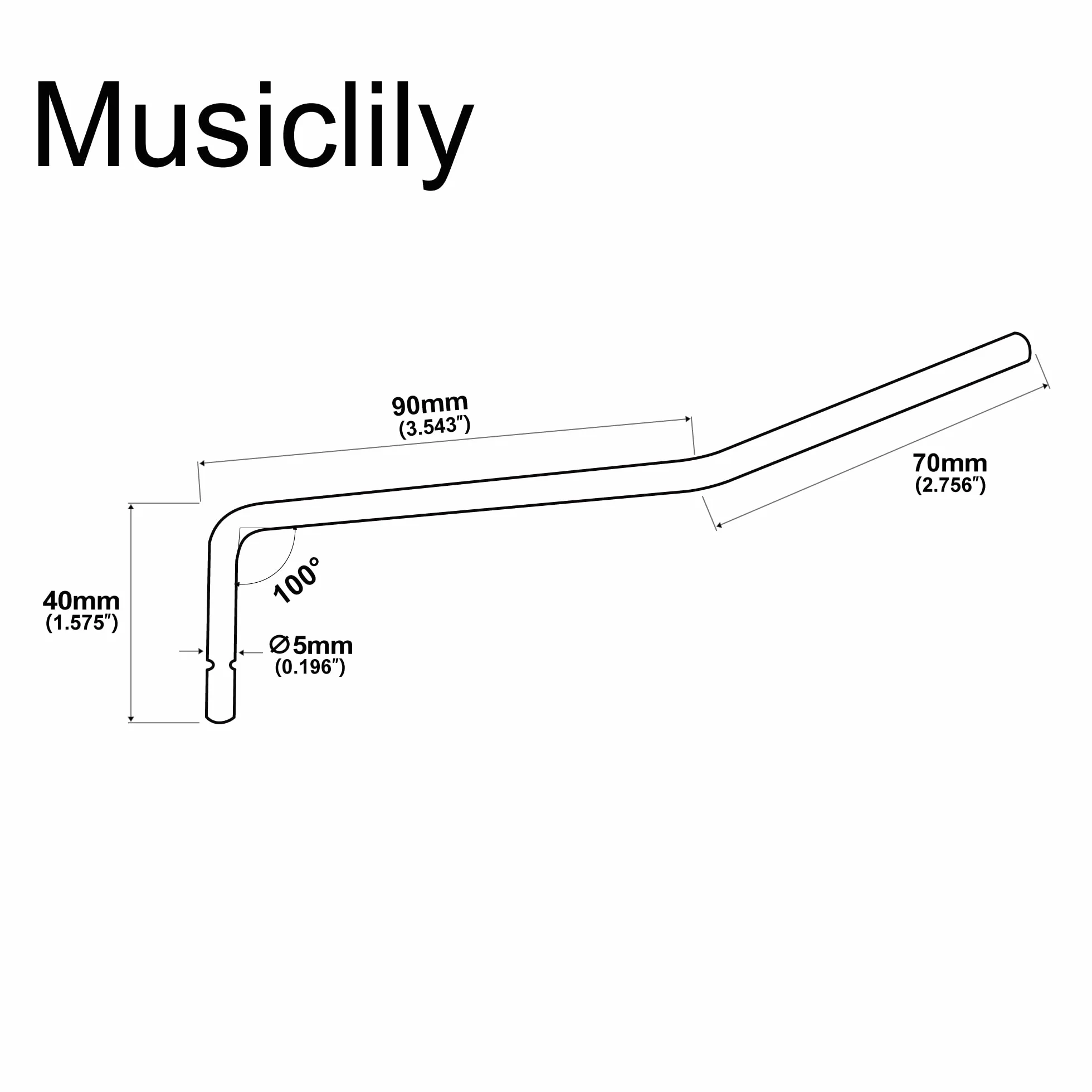 Wilkinson 5mm Dźwignia Tremolo Vibrato Arm Wejście Ciśnienie dla Wilkinson i inne gitary elektryczne Strat Import, Chromowane bez końcówki