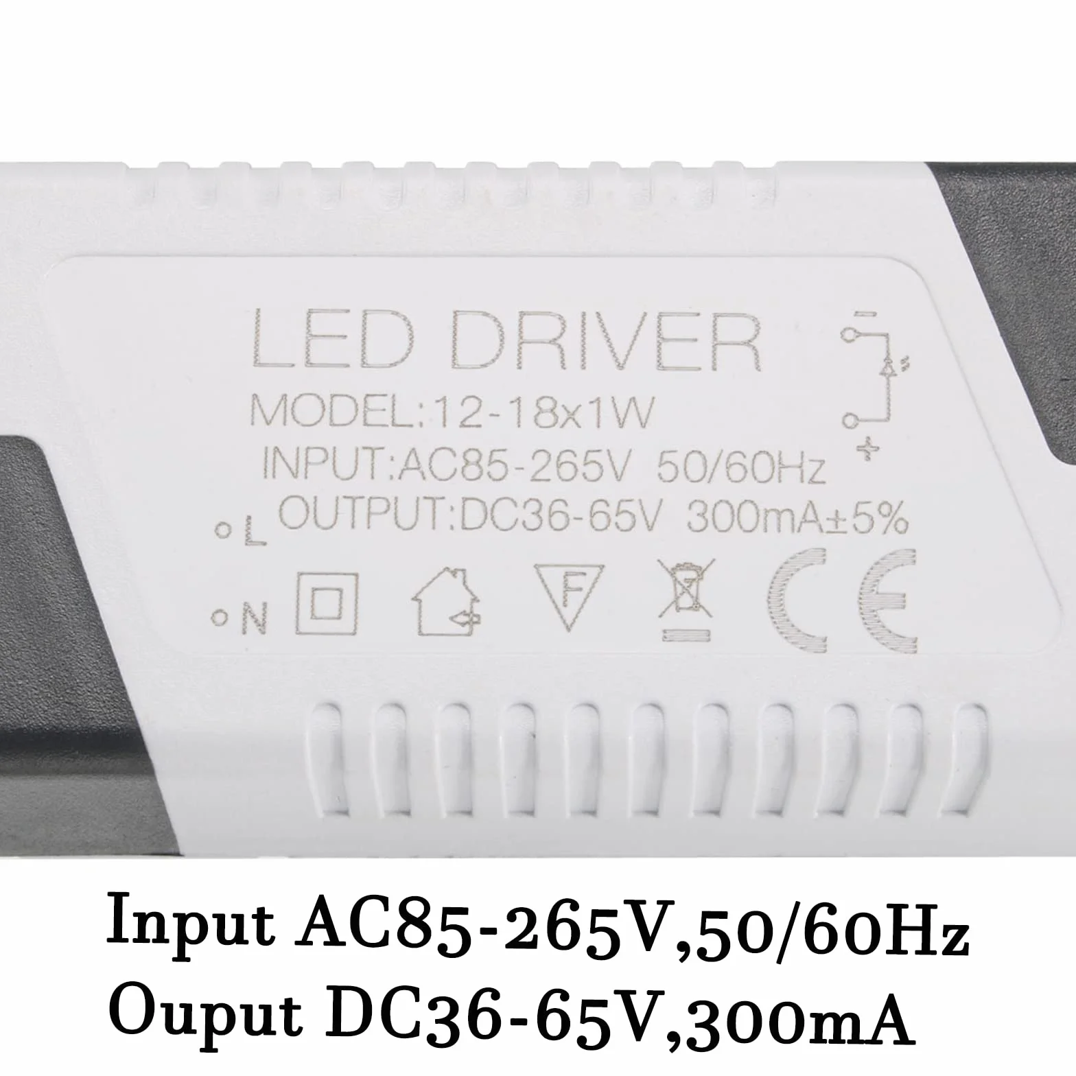 QUARKZMAN 12-18W LED Sterownik x 1 sztuk Węgla Stal Zasilanie Transformator Stały Prąd 300mA dla LED Światła, Projekt komputerowy, Zewnętrzne Światło, [Szary]