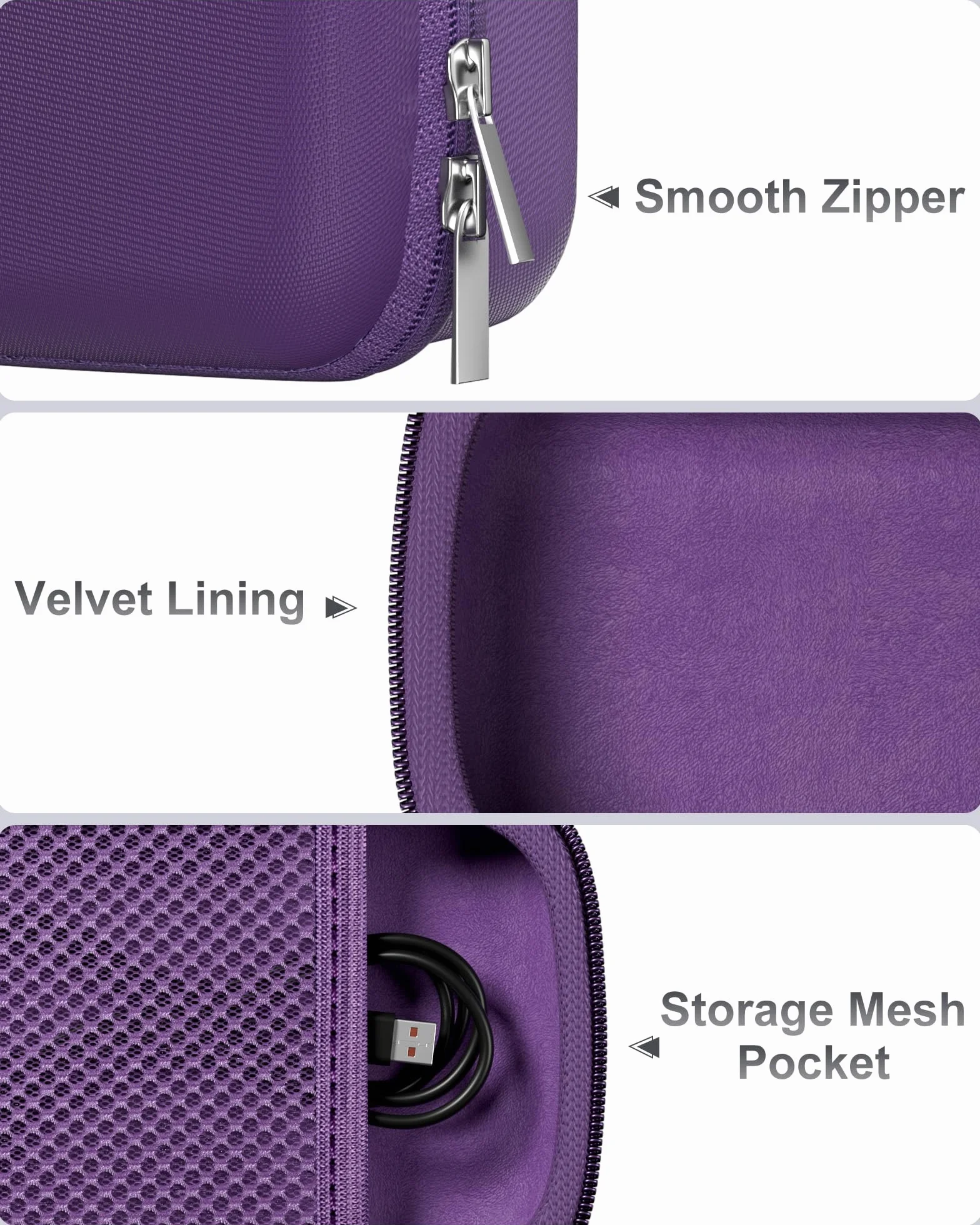 ProCase Twarde etui do JBL GO 4 / GO 3 / GO 3 Eco/GO 3 Ultra, przenośny futerał podróżny na głośnik Bluetooth, odporna na wstrząsy i zarysowania torba transportowa - fioletowy