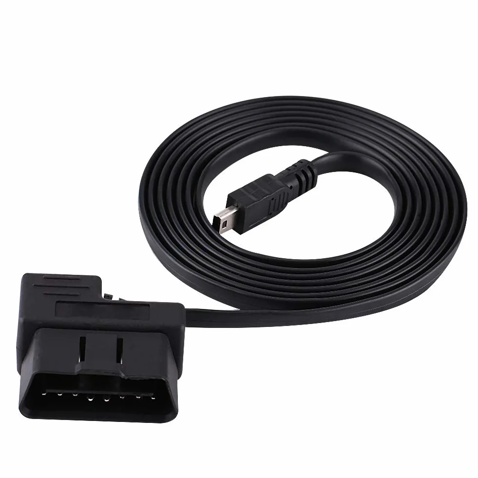 DEWIN Kabel OBD2 USB, 180 cm Auto OBD-II OBD2 EOBD 16-stykowy przedłużacz diagnostyczny do mini kabla USB