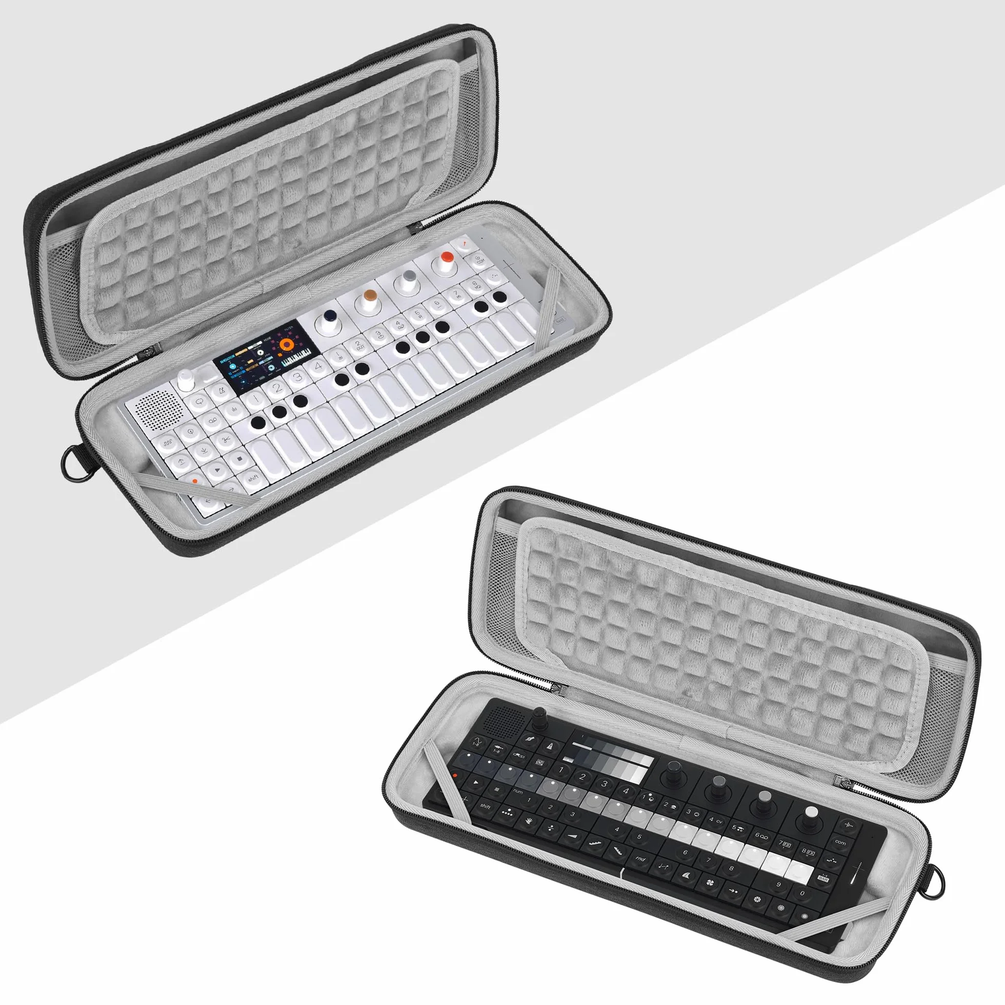 Geekria twarda walizka podróżna kompatybilna z Teenage Engineering OP-1 Field/OP-1/ OP-XY przenośnym syntezatorem, torba do przenoszenia audio samplera (ciemnoszary)