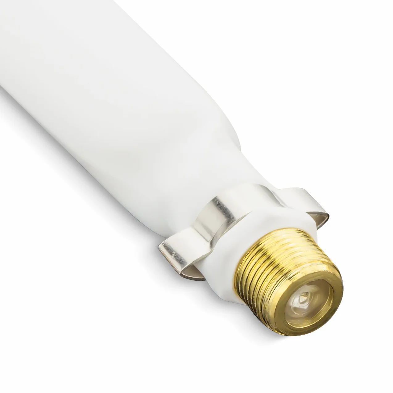 deleyCON przepust okienny Kabel satelitarny 21,5cm długość 16cm elastyczne złącze okna i drzwi Ekstremalnie płaski 2 mm ekranowany - biały