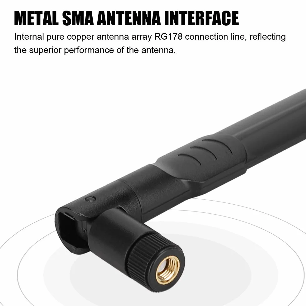 ASHATA Dwuzakresowa antena WiFi, 2,4 GHz 5 GHz 5,8 GHz, 8dBi, RP-SMA żeńska, do bezprzewodowego routera Wi-Fi LAN, kompatybilna z D-LINK, Tenda itp