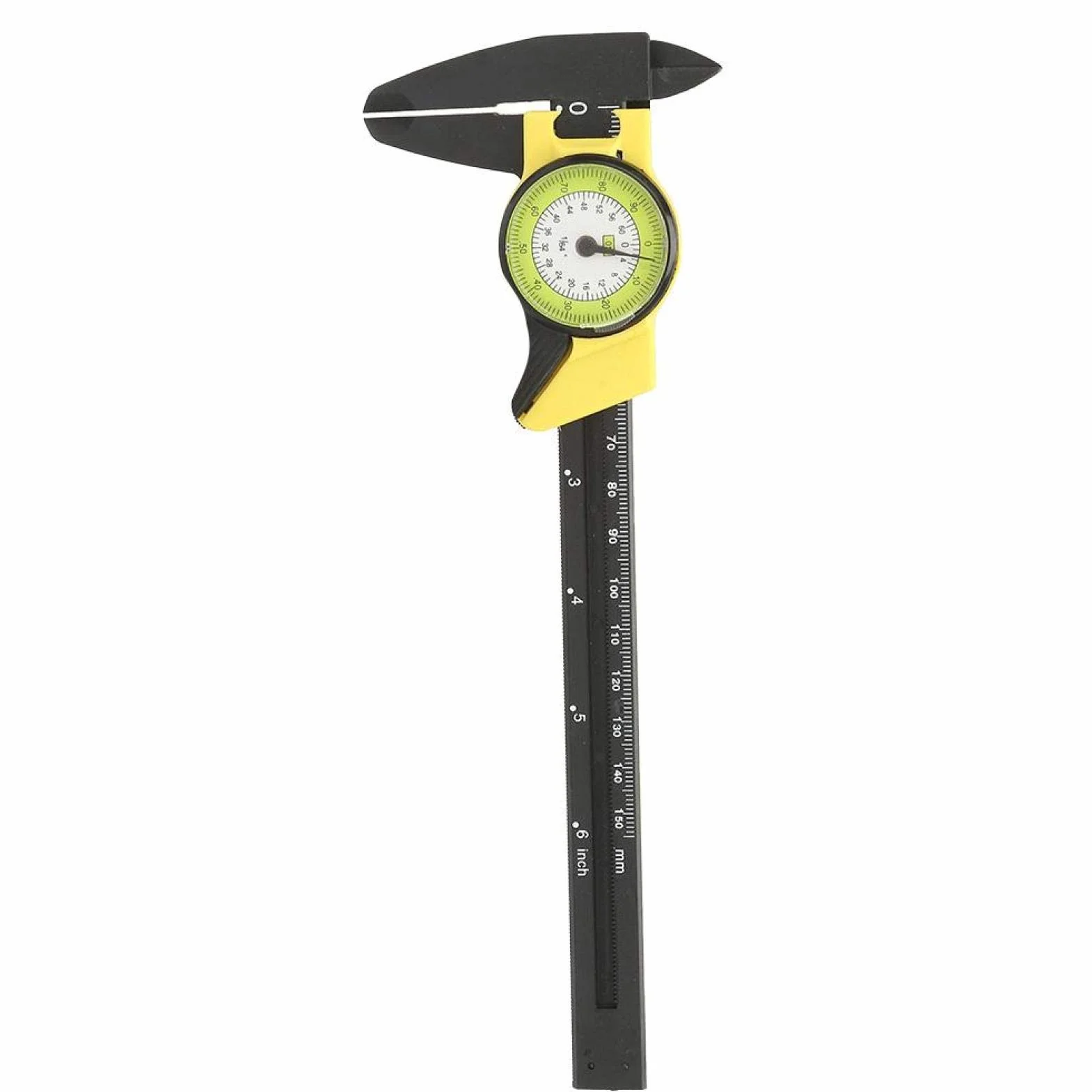 GOTOTOP Suwmiarka do pomiaru mikrometrów ze stali nierdzewnej, 0-150 mm, cyfrowa suwmiarka z wyświetlaczem LCD, dokładność 0,1 mm, do pomiarów zewnętrznych, wewnętrznych i głębokości (żółta (angielska))