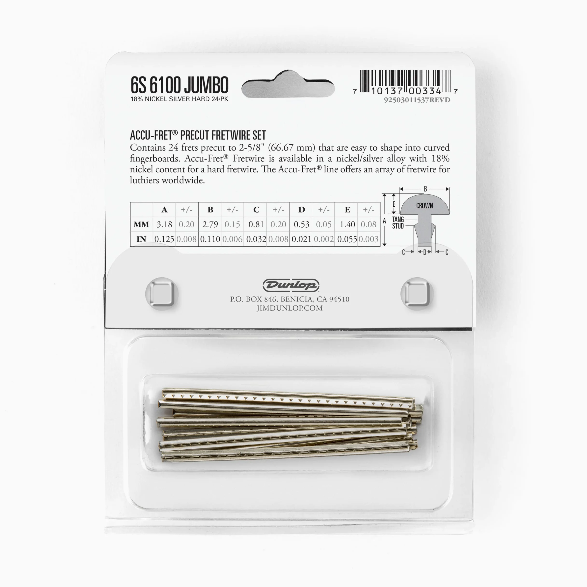6S6100 Fretwire 2 5/8"(24/Set)