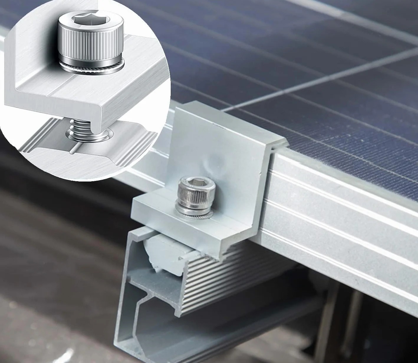 Uchwyt do modułu solarnego 30-55 mm, zacisk końcowy, panel słoneczny, regulowany, zaciski modułowe do samochodów kempingowych, dachów, modułów PV, regulowany zacisk solarny