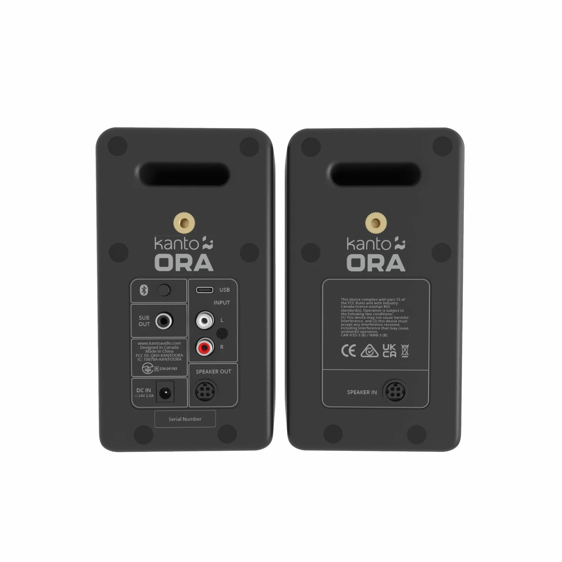 Kanto ORA 100W Powered Bi-amp Reference Desktop Computer Speakers w/Bluetooth 5.0 & USB-C | 100 Hz Crossover | Reference Quality Sound | Pair | Black