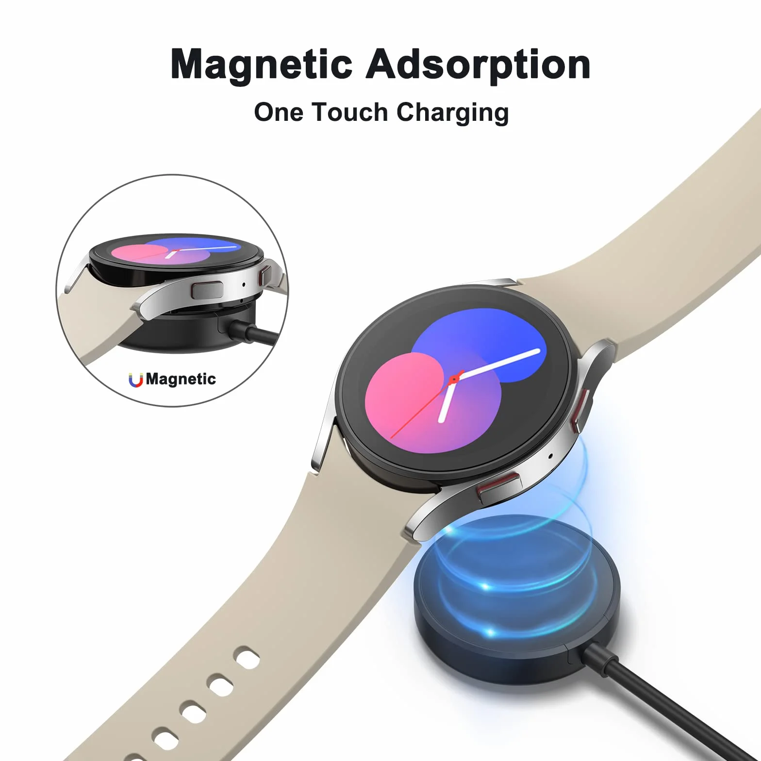 Oumida Kabel do ładowania do Samsung Galaxy Watch 3/4/5/6/7/Active/FE/Ultra, ładowarka USB, kabel do ładowania Charger Cable Dock do Samsung Watch 4/3/5/6/7/FE/Ultra/Active (czarny x 2)