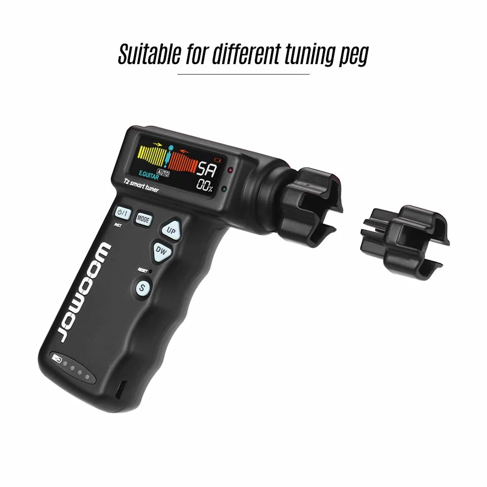 T2 wielofunkcyjny inteligentny stroik gitarowy Peg String Winder do gitary ukulele strojenie chromatyczne wbudowany akumulator litowy, automatyczny system tuningu