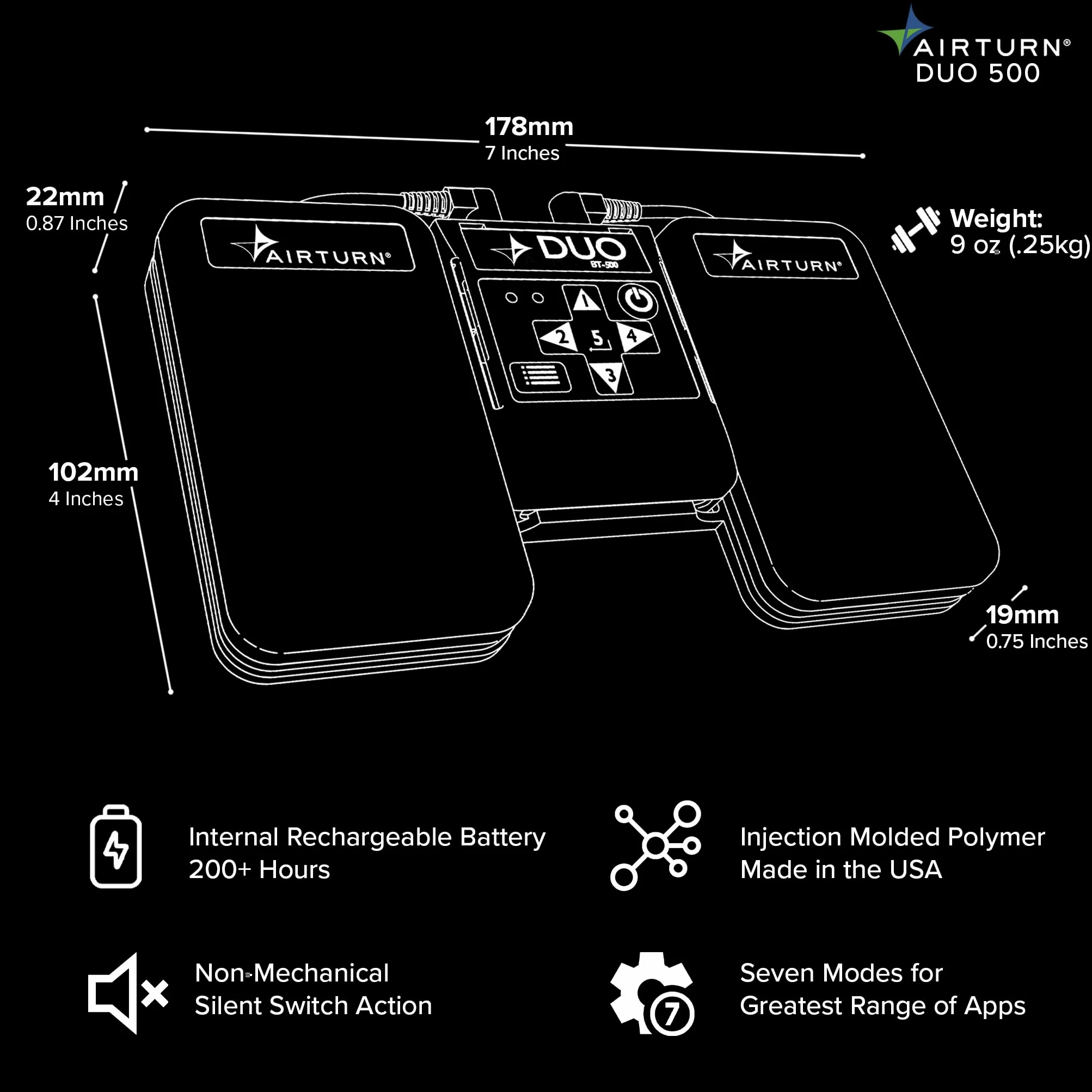 Air Turn Kontroler nożny Bluetooth (DUO500)