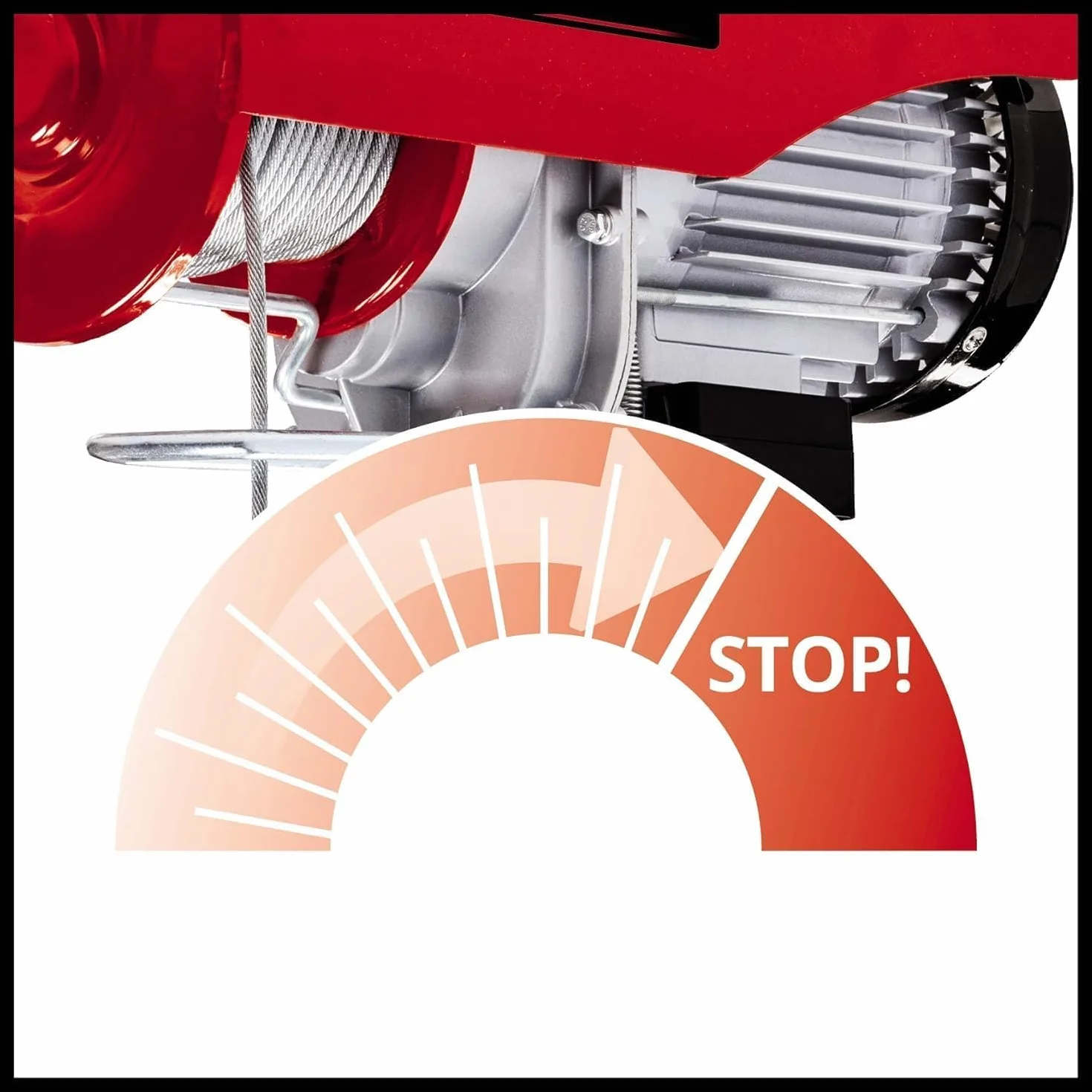 Einhell Wciągarka linowa TC-EH 600 (1050 W, nośność bez rolki zwrotnej 300 kg na 18 m/z rolką zwrotną 600 kg na 9 m, linka stalowa 18 m (Ø 4,5 mm), w zestawie z pałąkiem zabezpieczającym na haku