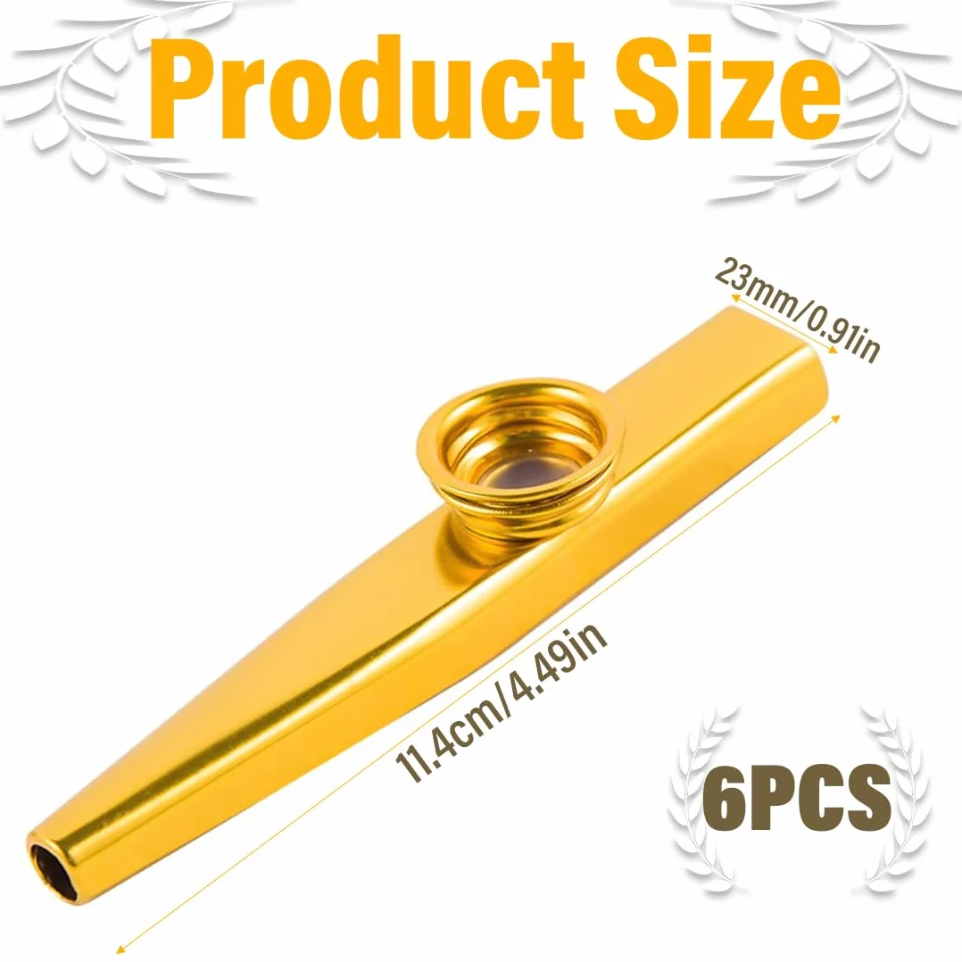 6 Sztuk Metalowe Kazoo - Przenośne Mini Kazoo w 6 Kolorach Dla Dzieci