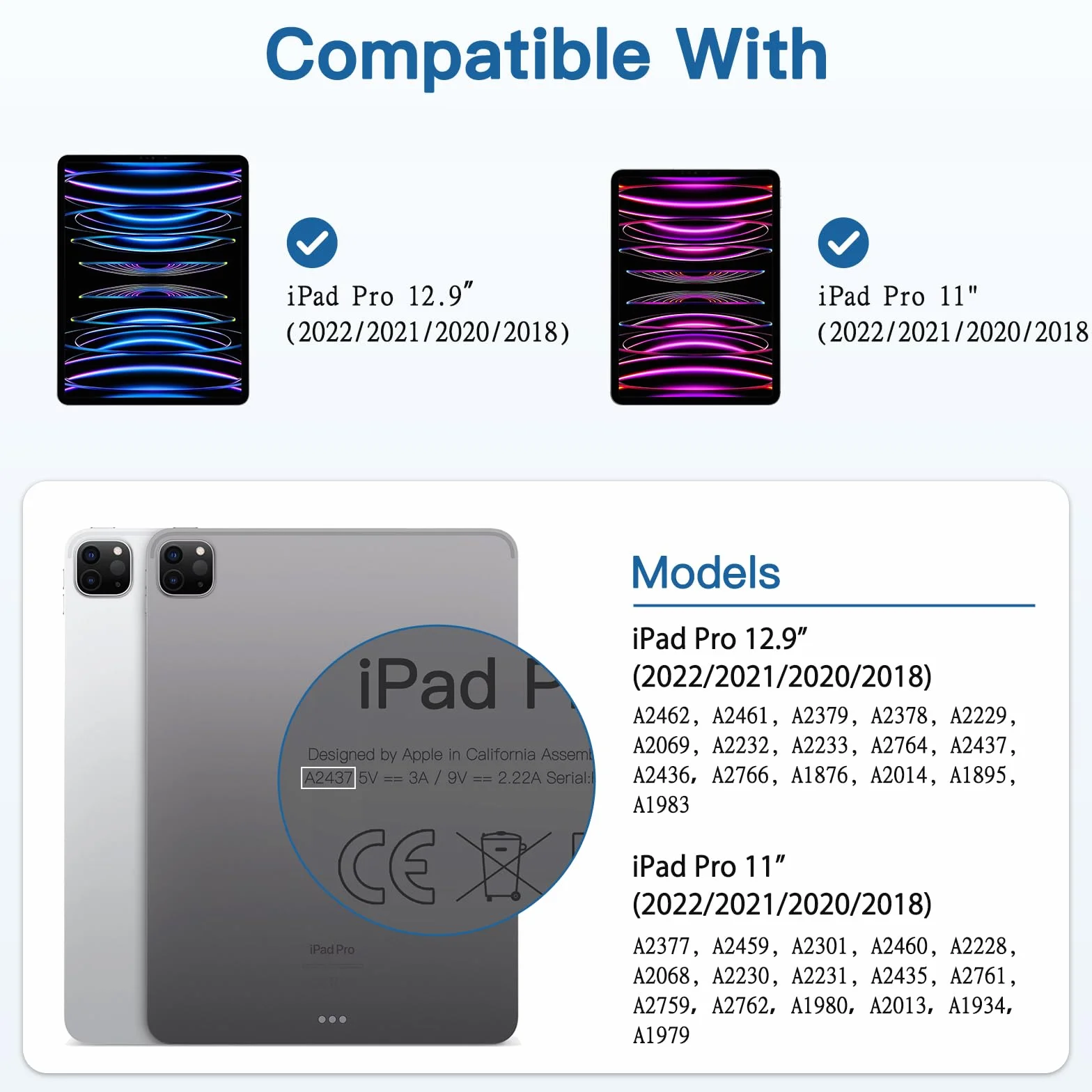 [Pakiet 3] Ochrona obiektywu aparatu dla iPad Pro 11"/12.9"(2018/2020/2021/2022),szkło hartowane 9H,anty-zarysowanie, bez bąbelków, HD Clear. Pełny zasięg, sprawa przyjazna