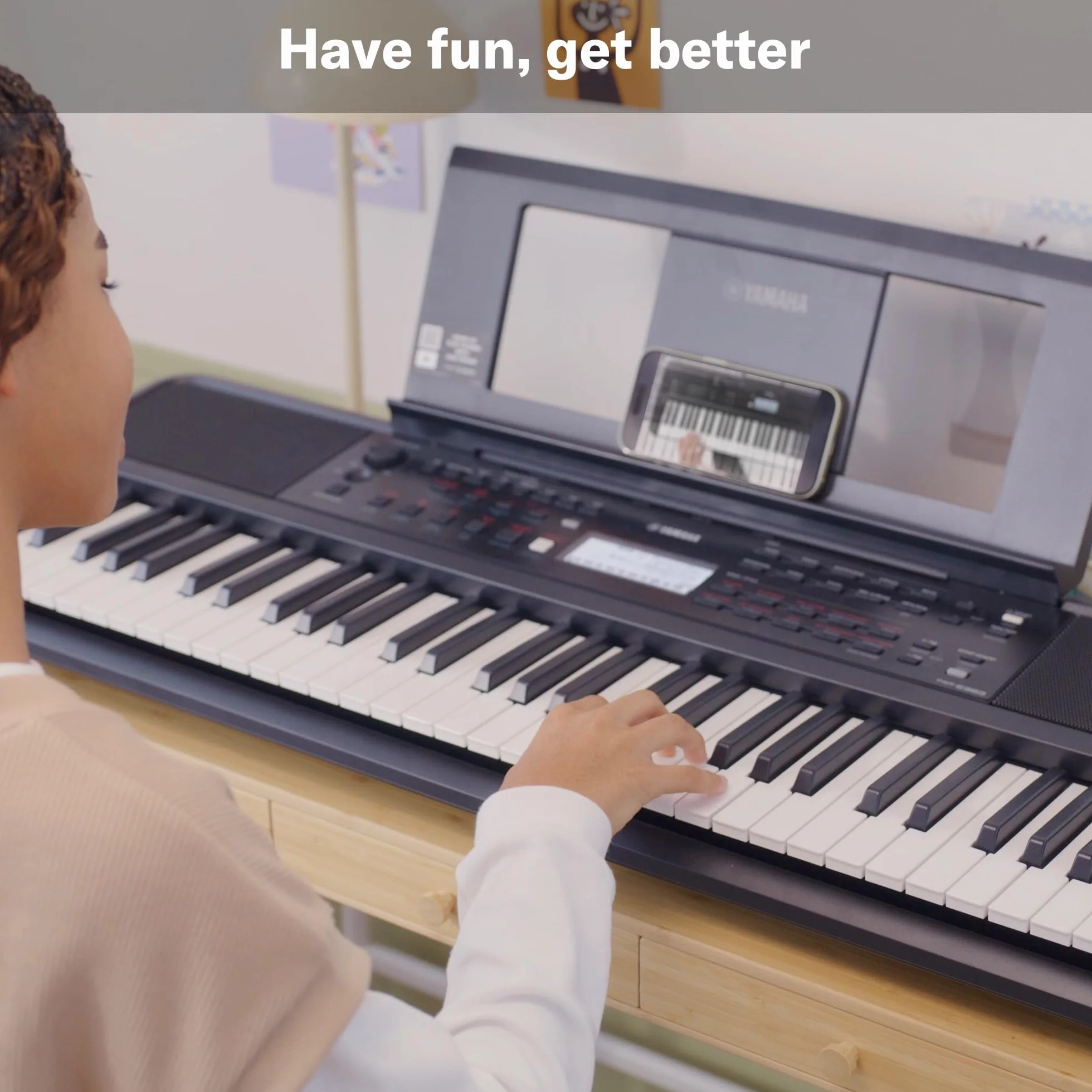 Yamaha PSR-E383 Przenośny Keyboard 61 Czułych na Dotyk Klawiszy, Lekcje Online Yamaha Music School