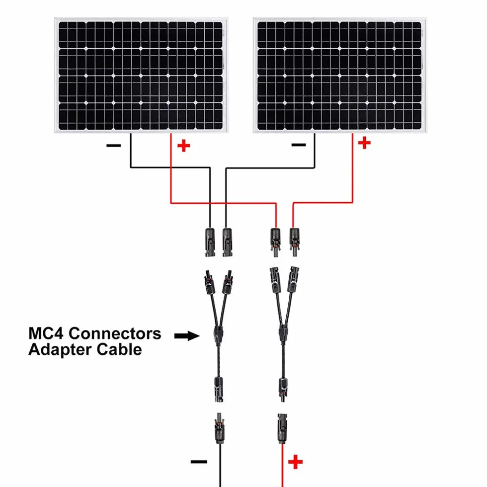 1 Paar Professionell Solarstecker, Solar Y Abzweigverbinder Y Branch Connector, Photovoltaik Steckverbinder Parallelverbinder für Solarpanel