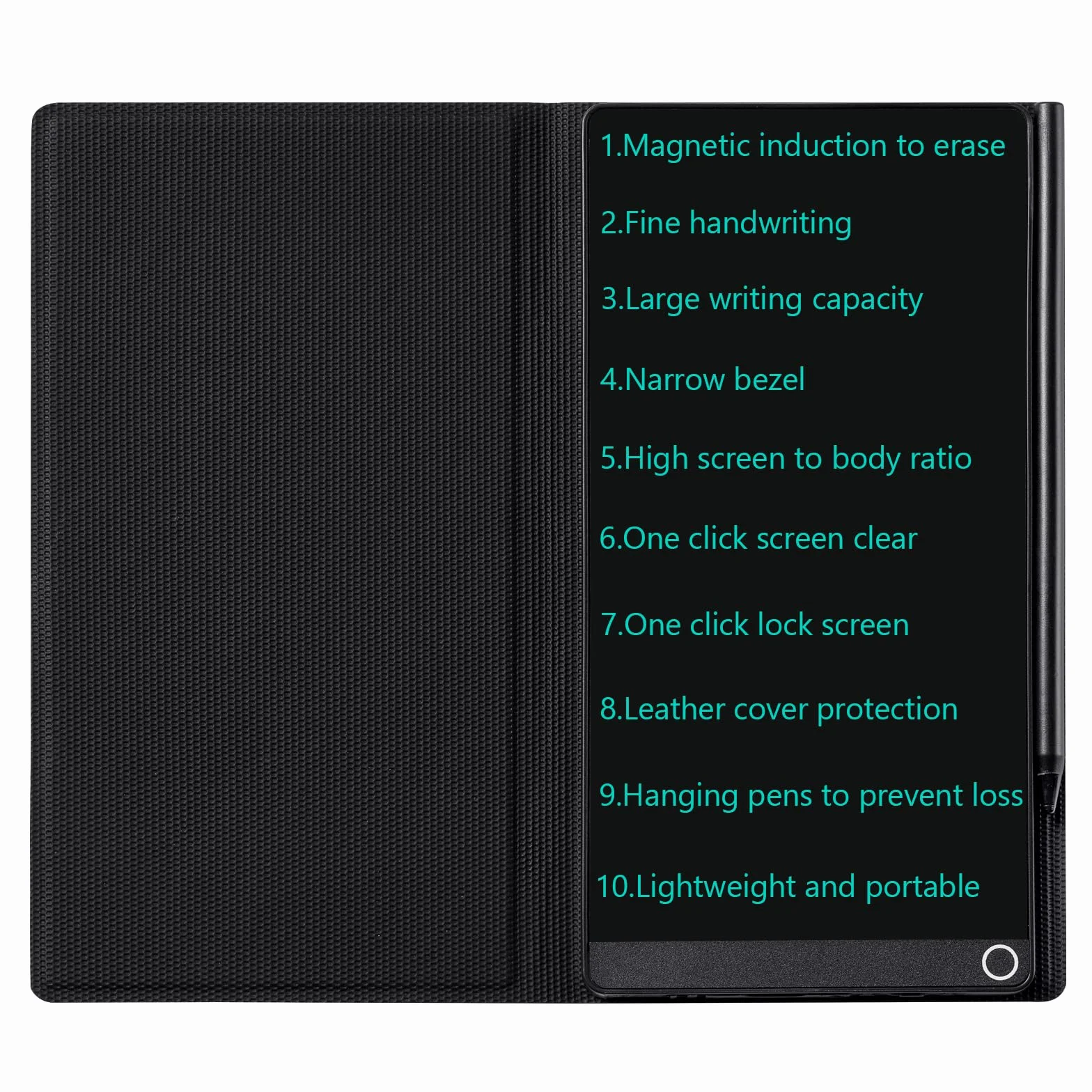 Czemo Tablica do pisania LCD dla dorosłych, 6,5 cala, z etui ochronnym, wielokrotnego użytku, tablica do pisania, cyfrowa tablica do pisania, magiczna tablica do biura, klasy, notatki, jednokolorowa