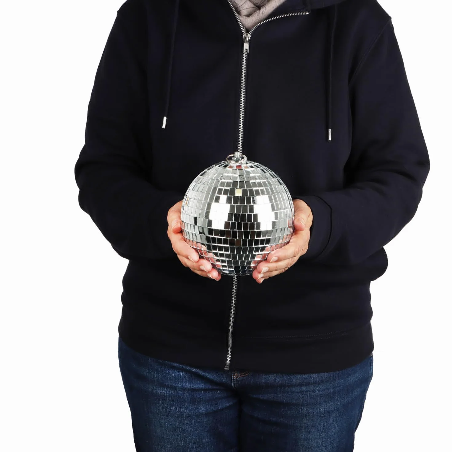 COM-FOUR® disco ball - lustrzana kula do zawieszenia - disco ball na imprezy - bal imprezowy na sylwestra, urodziny, imprezy tematyczne - Ø 15 cm (Ø 15cm)