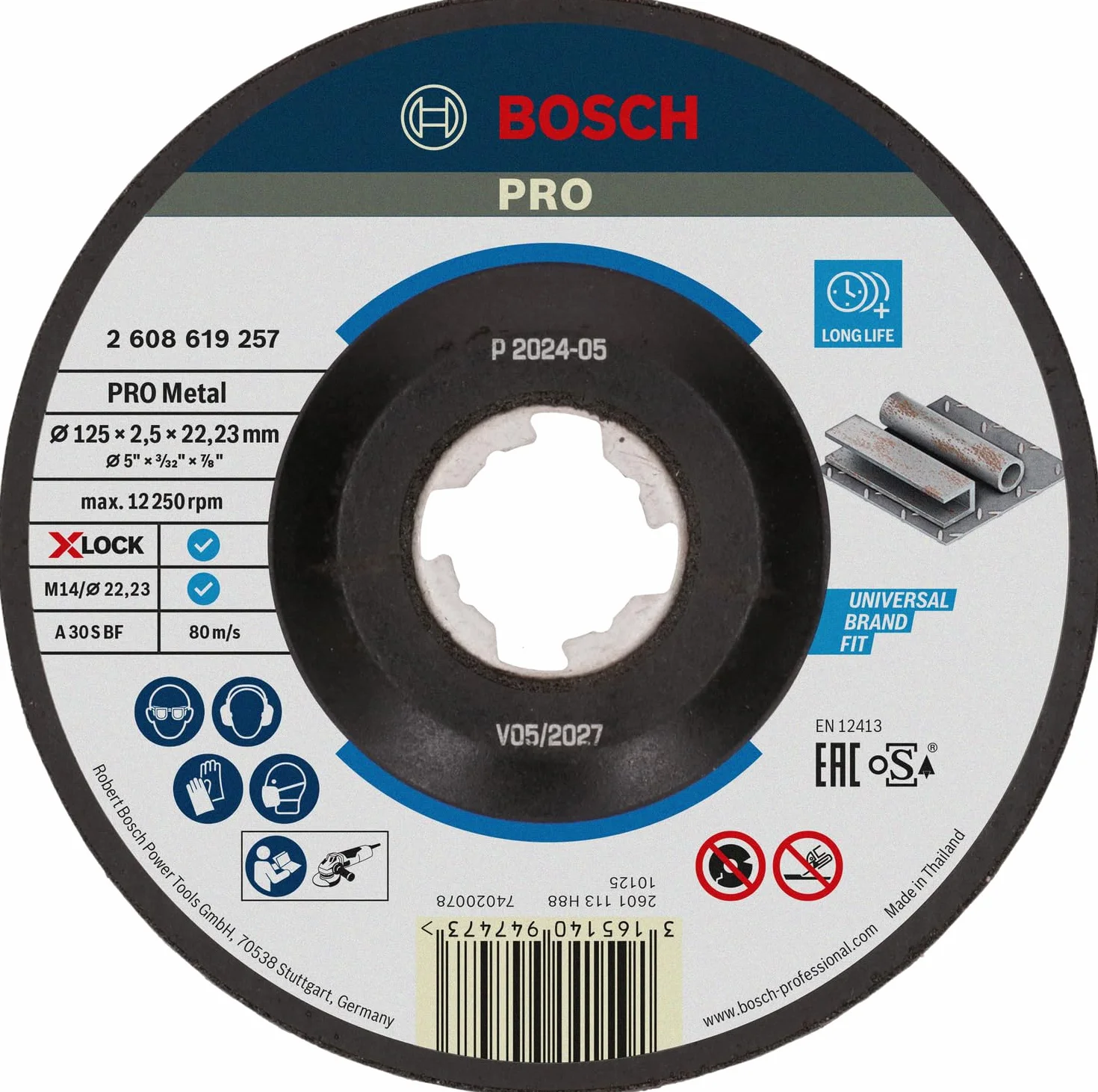 Bosch Professional Tarcza tnąca Expert for Metal (do metalu, X-LOCK, Ø 125 mm, Akcesoria szlifierek kątowych)
