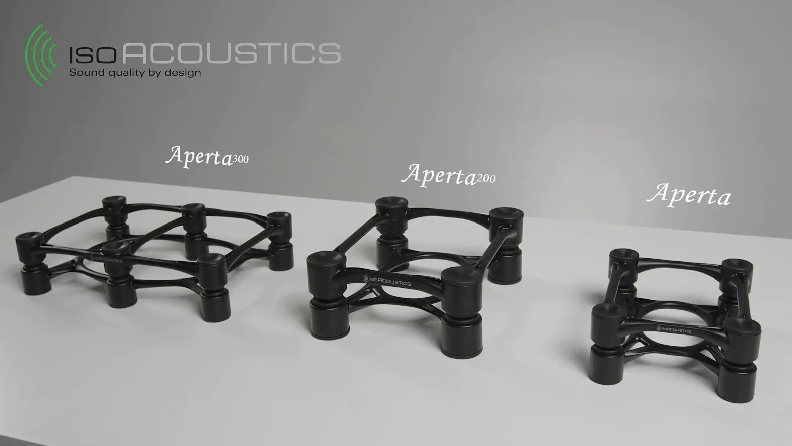 IsoAcoustics Aperta Aperta200 antywibracyjne uchwyty głośników z regulowanym nachyleniem (20 x 25,4 cm) czarne, zestaw 2 sztuk