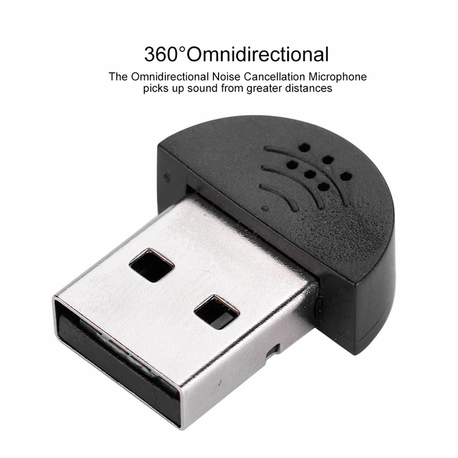 Mini mikrofon USB - wielokierunkowy mikrofon z redukcją szumów 360° dla komputerów Mac Skype/Chat/Nagrywanie mikrofonu o wysokiej wydajności (czarny)