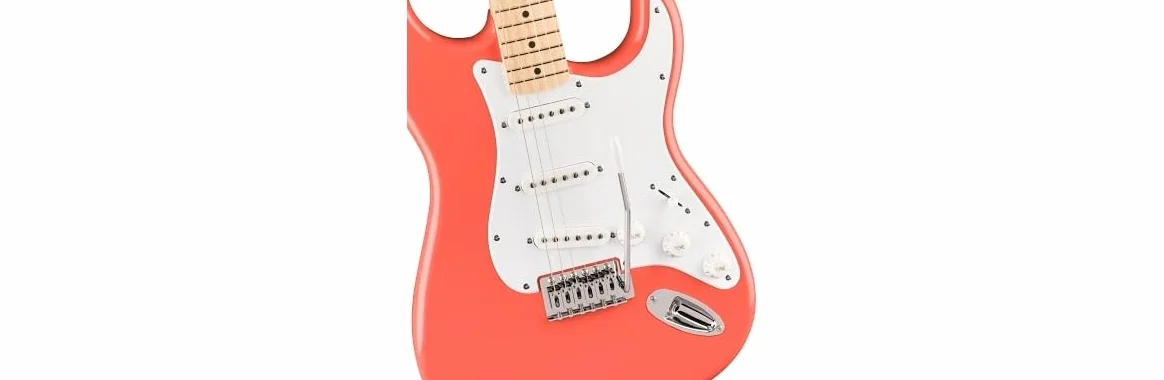 Squier by Fender Limited Edition Sonic® Stratocaster® gitara elektryczna, podstrunnica klonowa, biała maskownica, Tahitian Coral