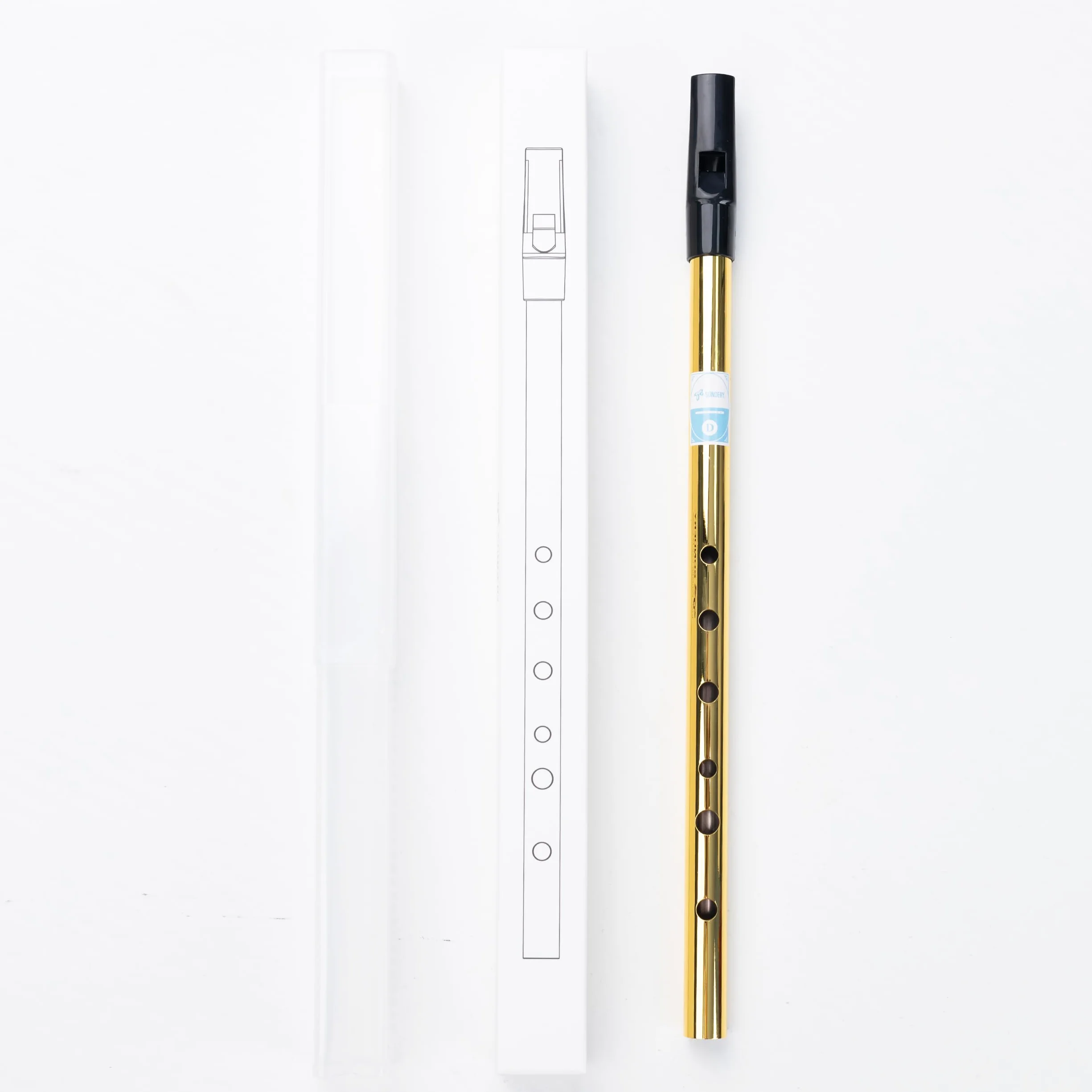 Irish Tin Whistle Key of D Brass Penny Whistle