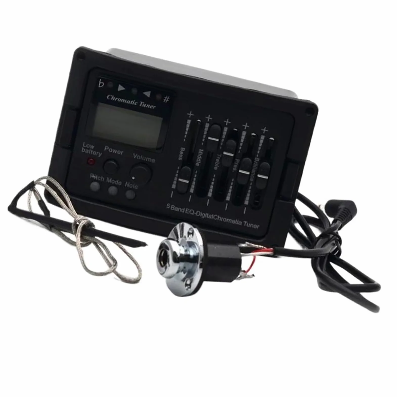 10 Szt. 5-pasmowy Przedwzmacniacz Do Gitary Akustycznej EQ Equalizer Klasyczny Wzmacniacz Do Gitary Akustycznej Cyfrowy Tuner Do Gitary Akustycznej Przetwornik Piezoelektryczny Części zamienne do prze