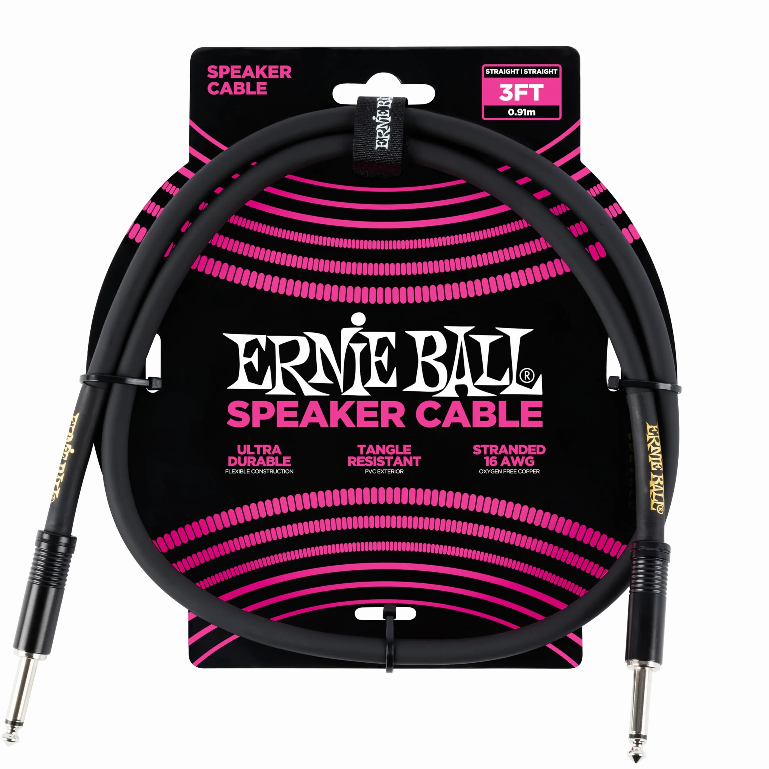 Ernie Ball 3 ft Straight/Straight Speaker Cable