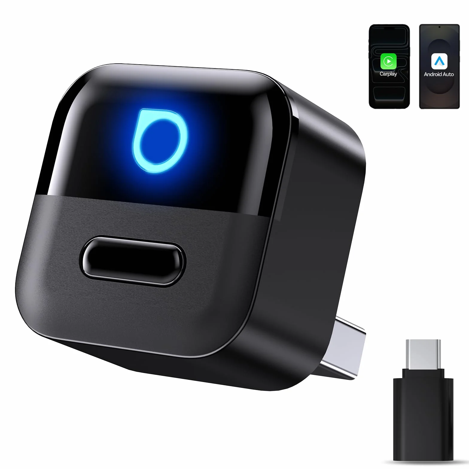 OTTOCAST Mini Pico 2026 CarPlay & Android Auto bezprzewodowy adapter, Smart Button, 5-8s Auto Connect, Plug & Play, USB-A/USB-C, aktualizacja OTA, przewodowy na bezprzewodowy (iOS 10+/Android 11+)