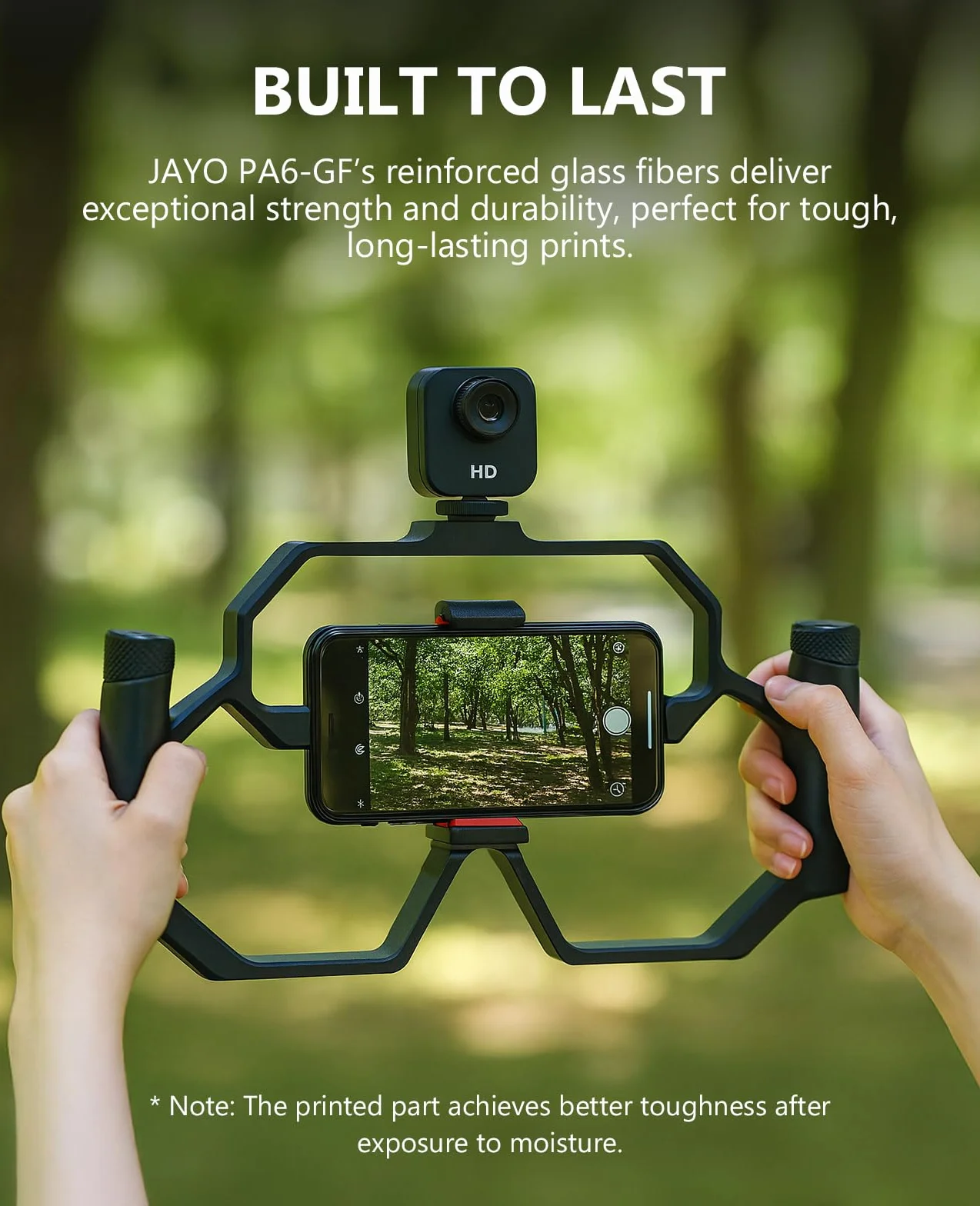JAYO PA6-GF filament do druku 3D, 1,75 mm, 500 g, czarny