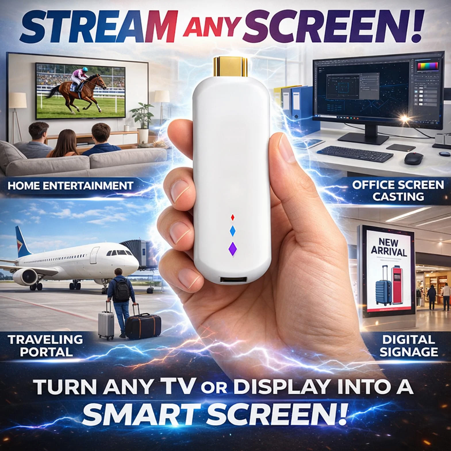 PUSOKEI TV Box Android 14.0, Smart TV Box ze Zdalnym Dostępem Głosowym, 2 GB RAM 16 GB ROM, 2,4G/5G WiFi, Dostęp do Wszystkich Stron Internetowych z Filmami, Urządzenie do Strumie