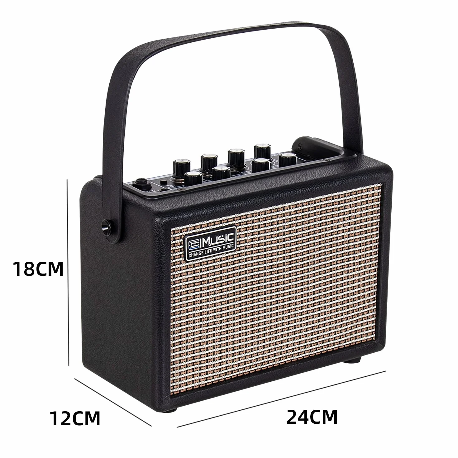 Coolmusic 15G wzmacniacz gitarowy, przenośny wzmacniacz gitarowy Bluetooth, 2-funkcyjny wzmacniacz gitarowy, odpowiedni do gitary elektrycznej i akustycznej, zawiera przyciski