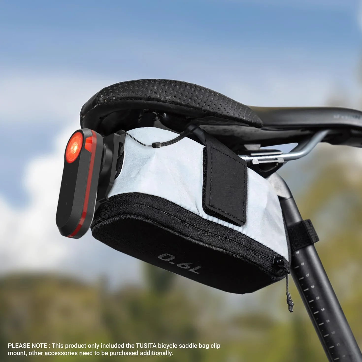 TUSITA Uchwyt Clip (Mały Slot) na Torba Siodełko Rowerowa Kompatybilna z Garmin Varia RTL515, RTL510, RVR315, RearVue 820
