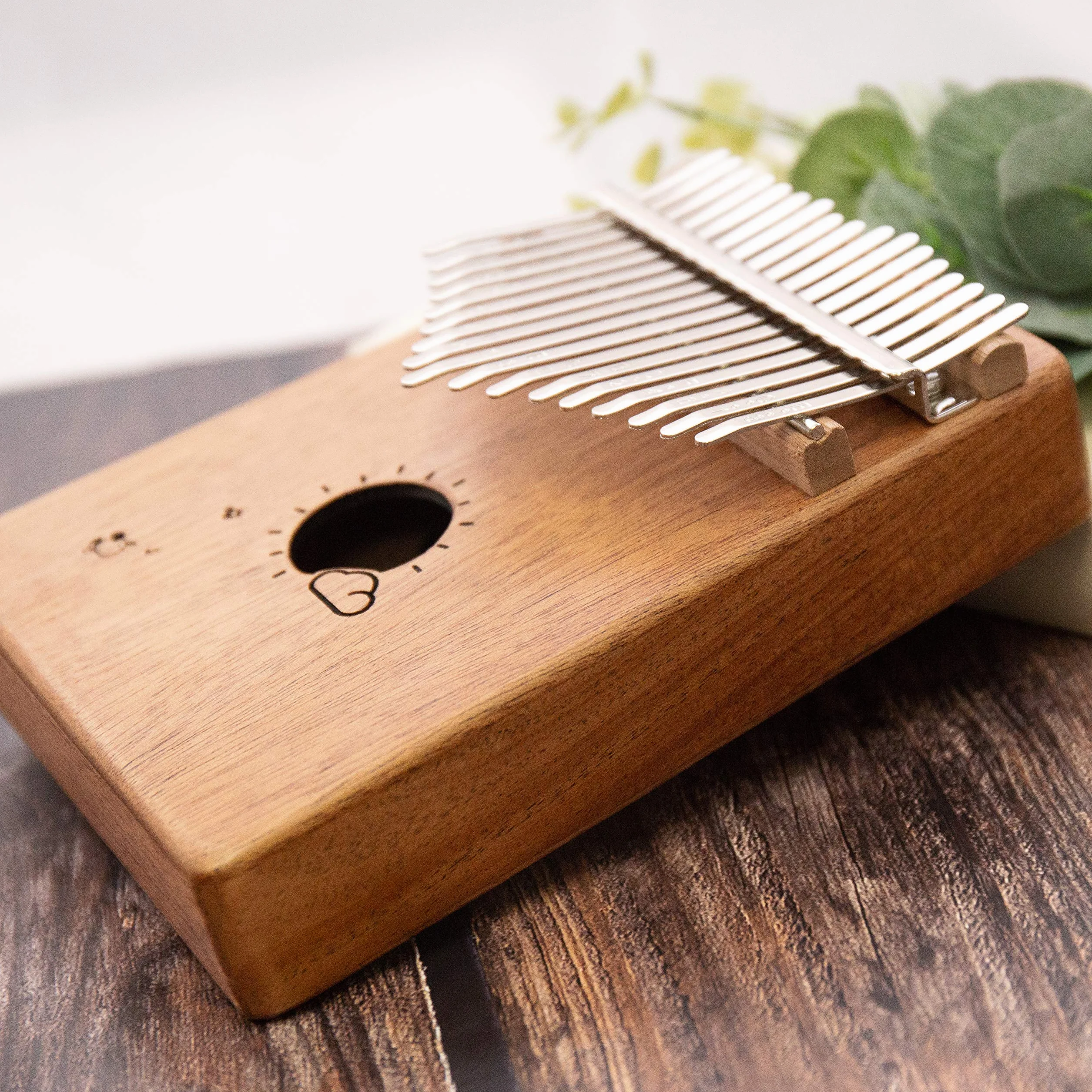 Kalimba 17 klawiszy kciuk palec fortepian - Mbira - solidny mahoń i przenośny, z torbą do przenoszenia i instrukcją obsługi