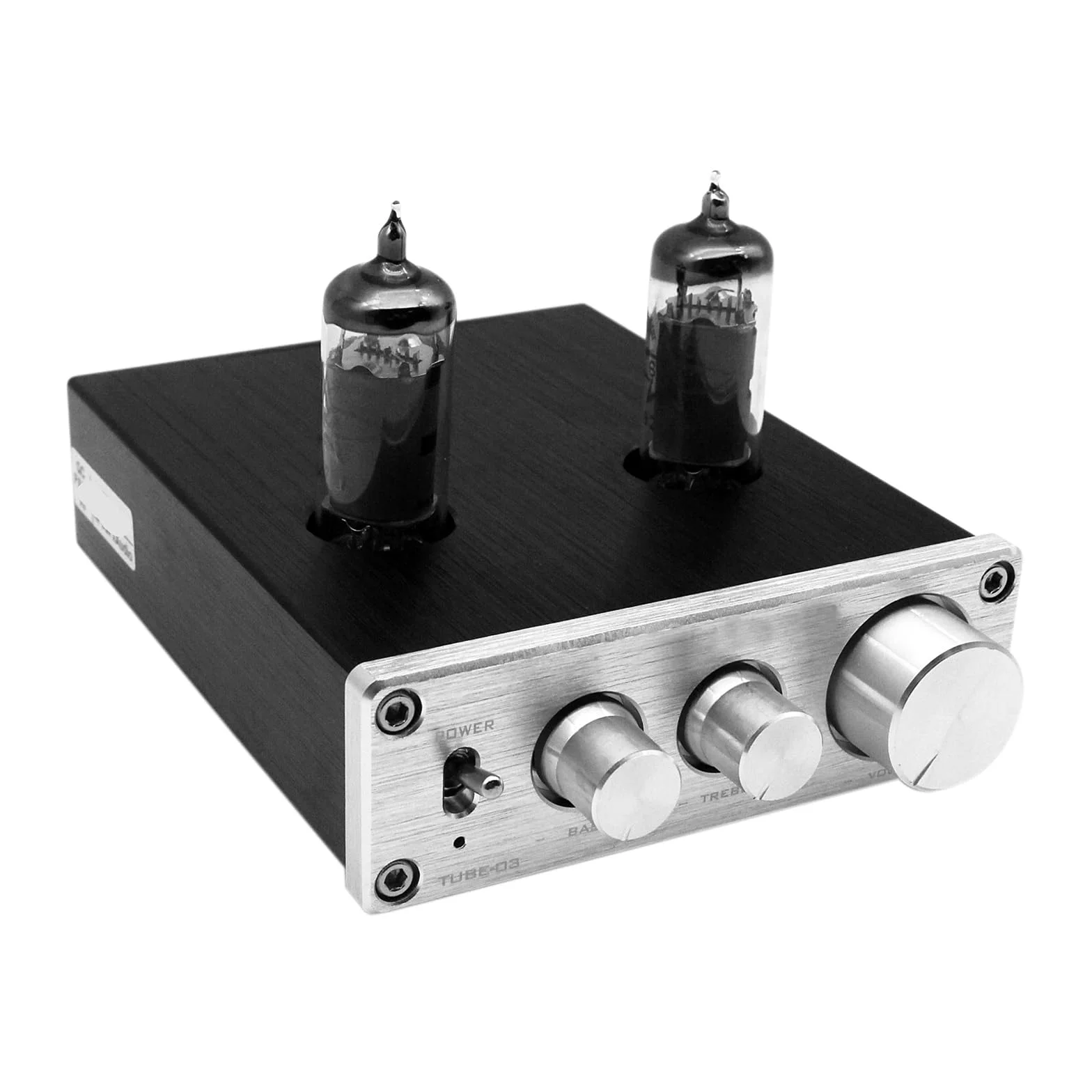TUBE-03 Mini HiFi Audio przedwzmacniacz 6K4 Wzmacniacz lampowy Buffer Regulacja niskich niskich przedwzmacniaczy, srebrny