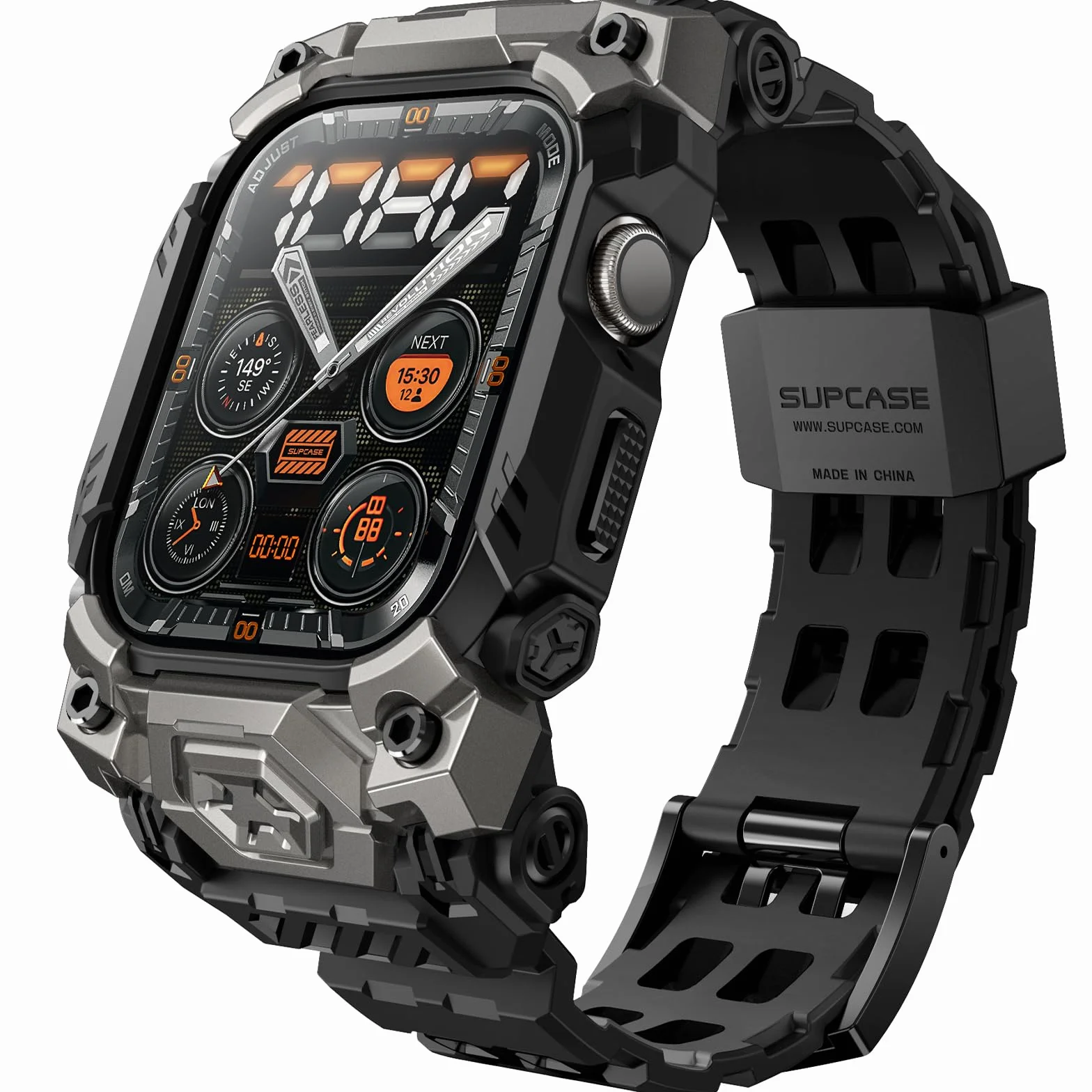 SUPCASE Etui do Apple Watch 11/10 46 mm z paskiem (ruda żuka jednorożca), [odporne na zarysowania] [ochrona klasy wojskowej] wytrzymałe sportowe męskie etui ochronne z regulowanym paskiem