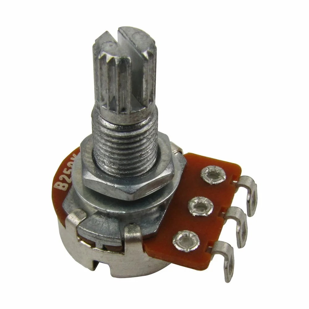Musiclily Metryczna B250K Mini Potencjometr Gitarowa Liniowy Split Shaft Poti do Gitary Elektrycznej Basowej(2 szt.)