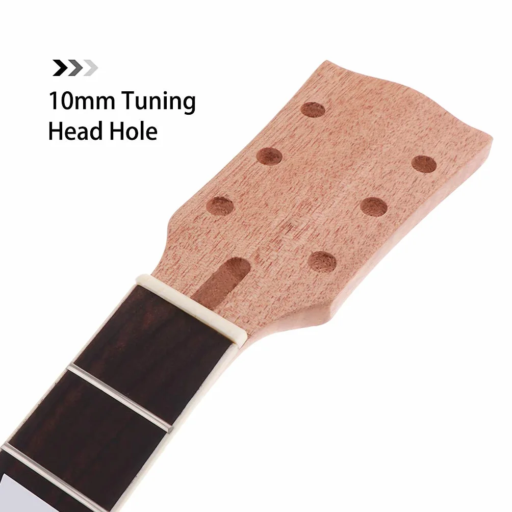 Alnicov Szyja do gitary elektrycznej DIY do Gibson LP części zamienne 22 progi mahoń szyja palisander podstrunnica z białymi trapezowymi kropkami wkładka naturalna